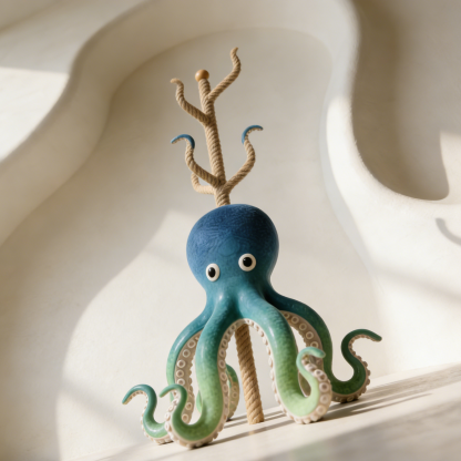 Kreatív polip dizájnú műgyanta fali akasztó