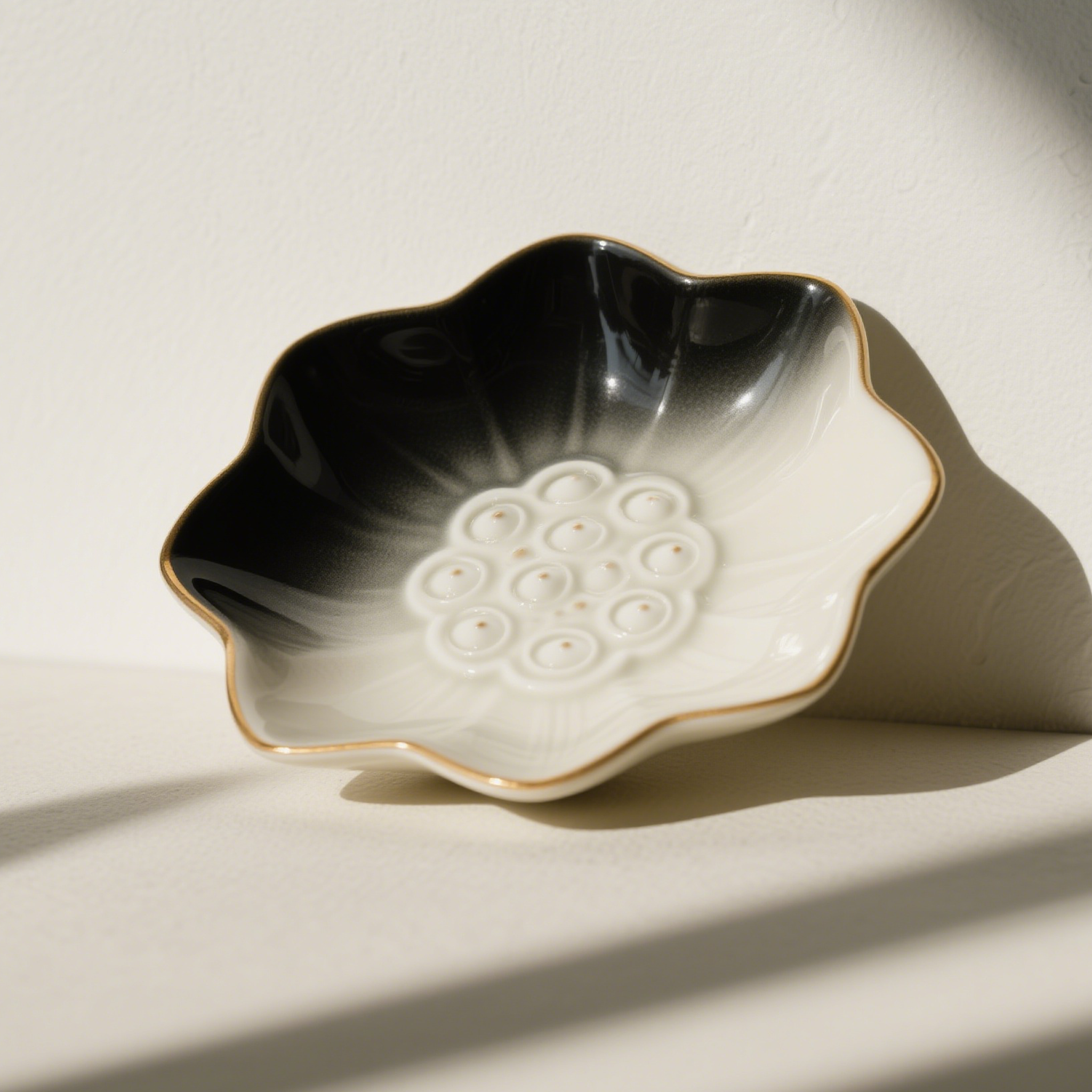 Virág alakú porcelán tányérkészlet (8 darab)