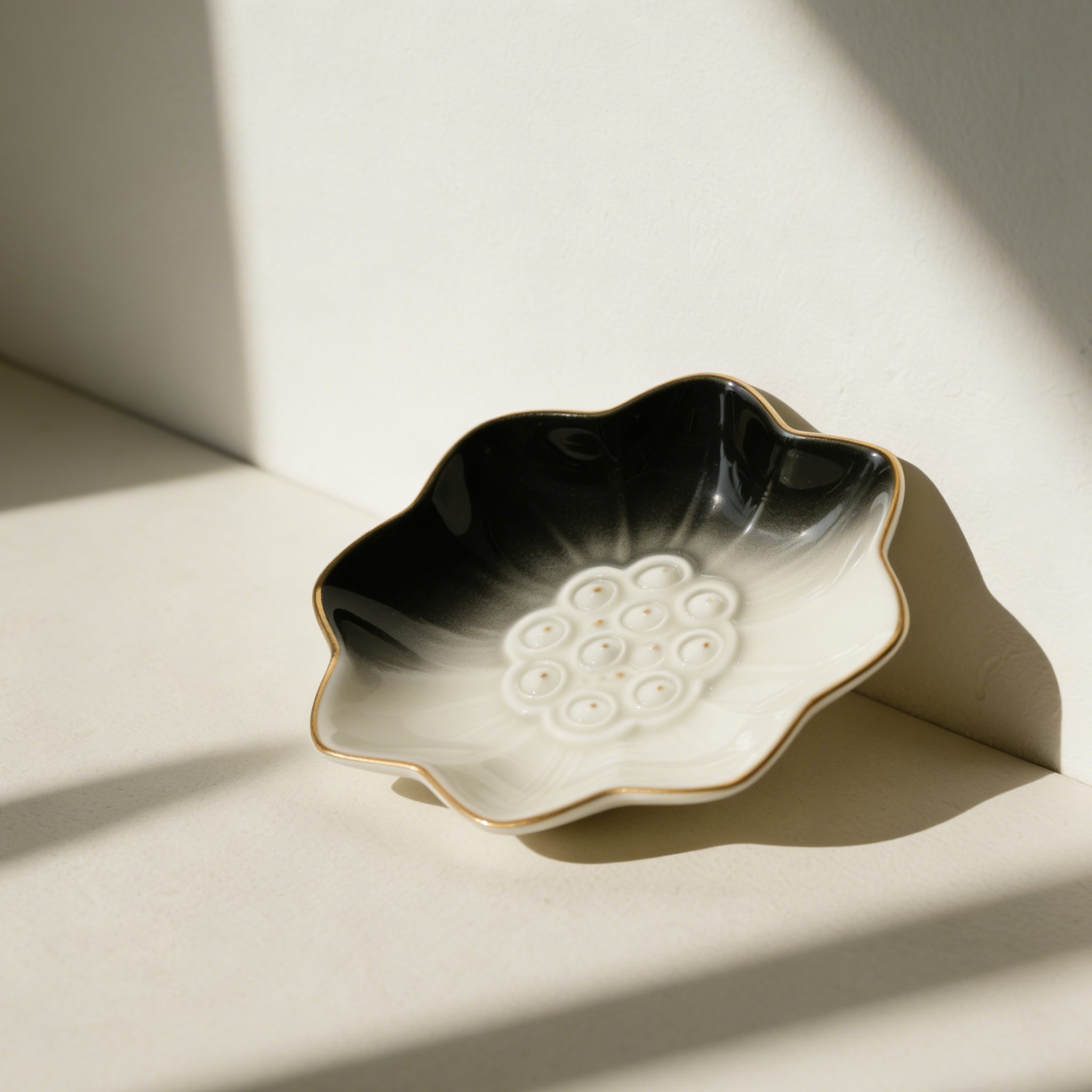 Virág alakú porcelán tányérkészlet (8 darab)