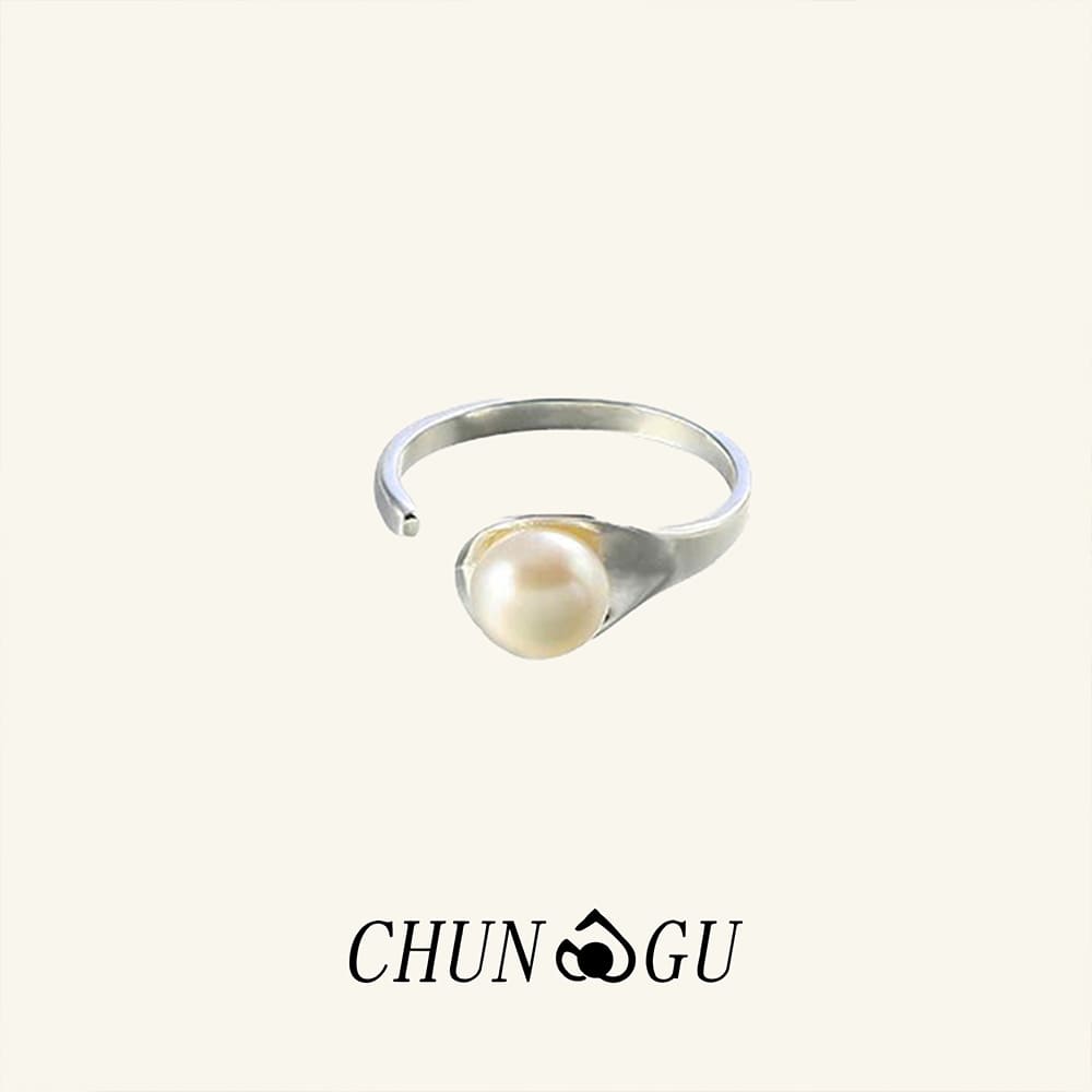  Minimalist Pearl Open Ring 