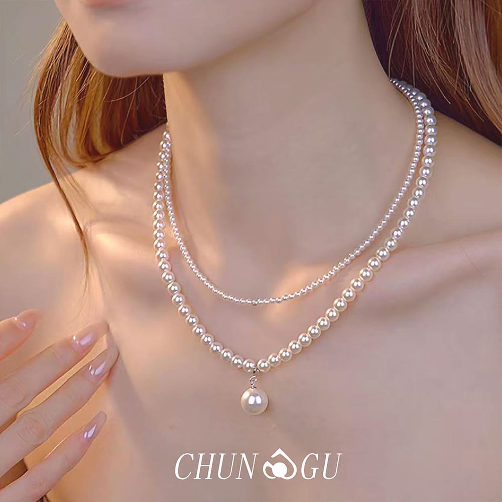  3-in-1 Convertible Pearl Layered Necklace Set 