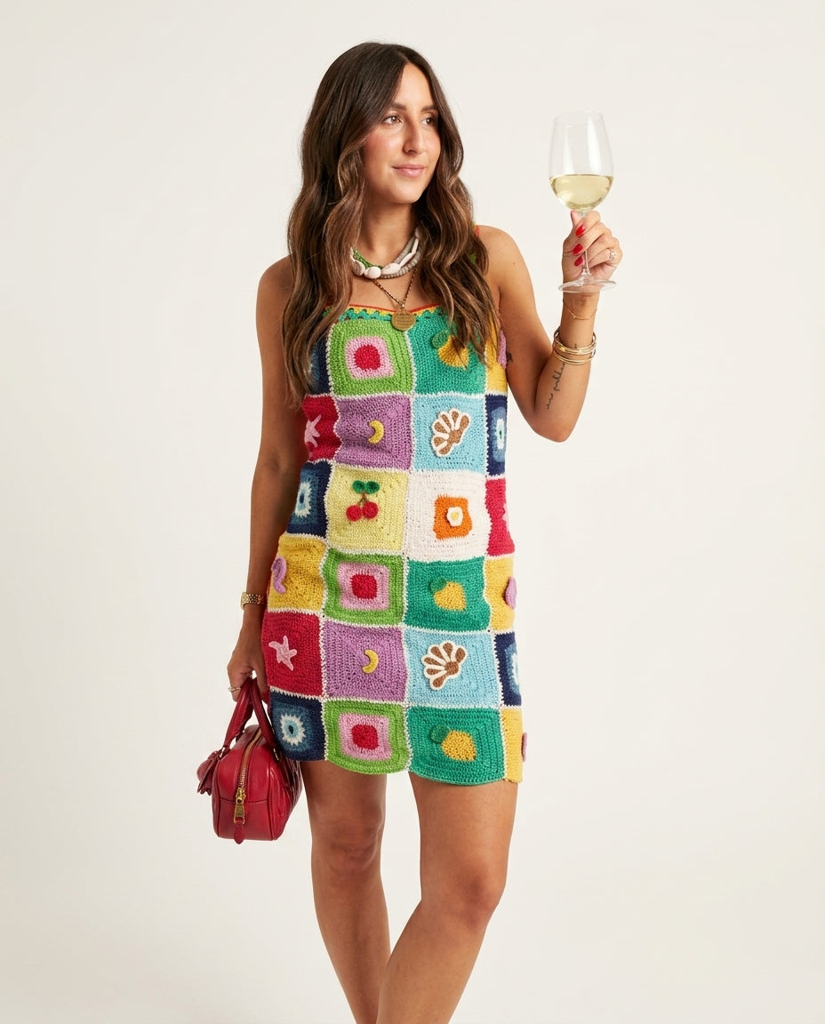 Multicolor Poise Resort Embroidered Maxi Dress Multicolor Maxi Dress with Relaxed Fit silhouette and Textured texture, side or back garment view for Resort Wear, a London dinner reservation, Euro Chic Premium by Mesadic