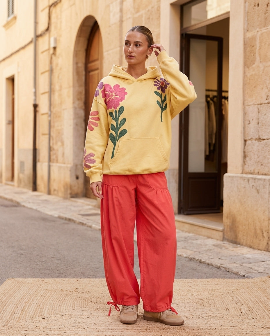 Butter Yellow Gleam Summer Embroidered Romper Butter Yellow Romper with Relaxed Fit silhouette and Ribbed Knit texture, fabric and construction detail for City Evening, Weekend in The Hamptons, US East / Hamptons Elite by Mesadic