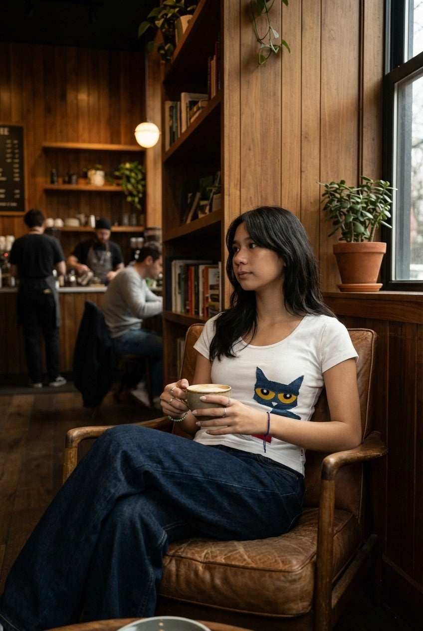 Pete the Cat Embroidered Slim Fit Tee