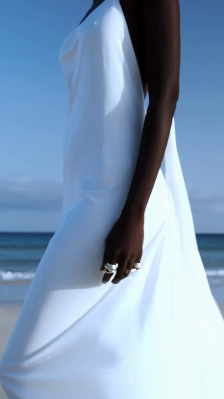 Ivory silk slip dress