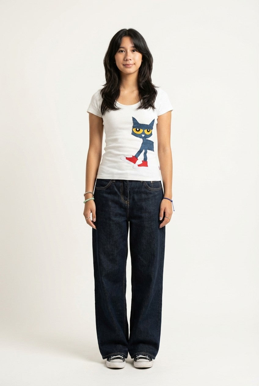 Pete the Cat Embroidered Slim Fit Tee