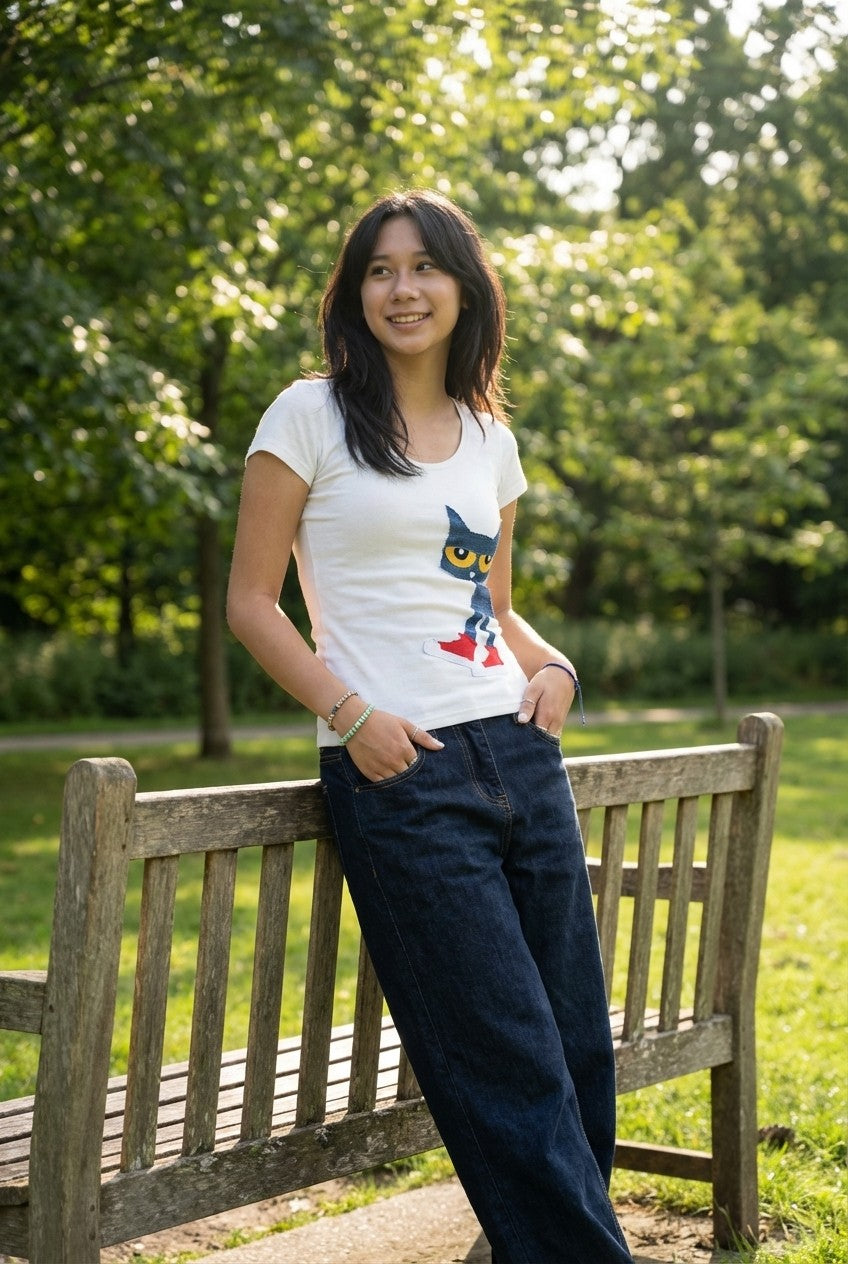 Pete the Cat Embroidered Slim Fit Tee