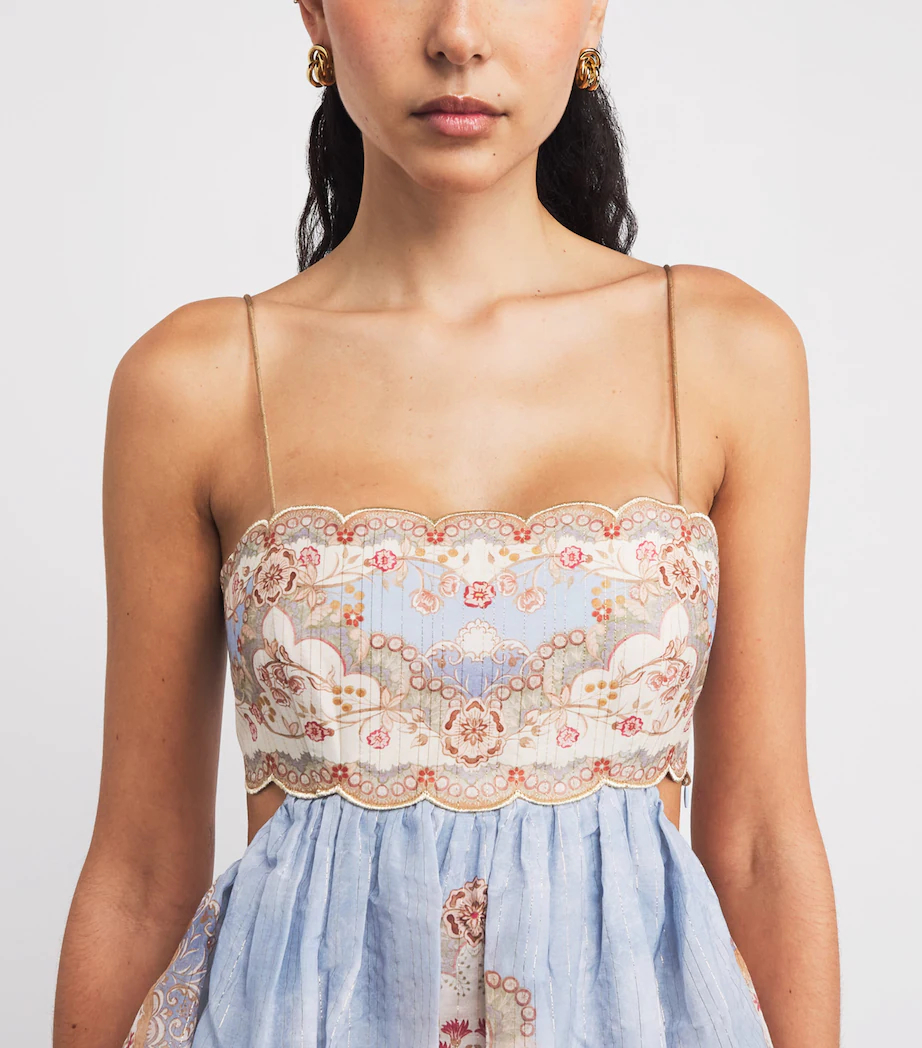 Cotton Silk Tiered Maxi Dress