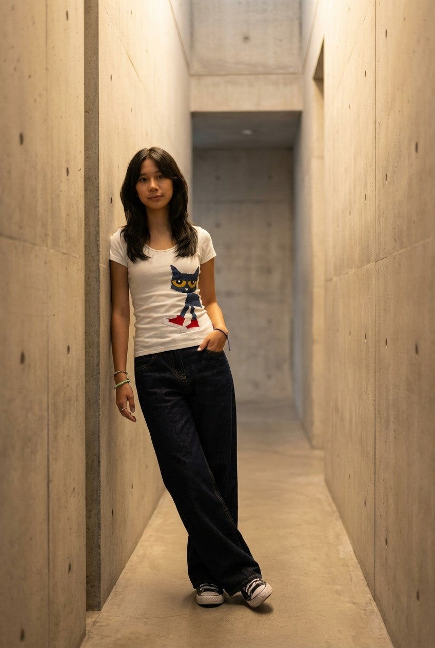 Pete the Cat Embroidered Slim Fit Tee