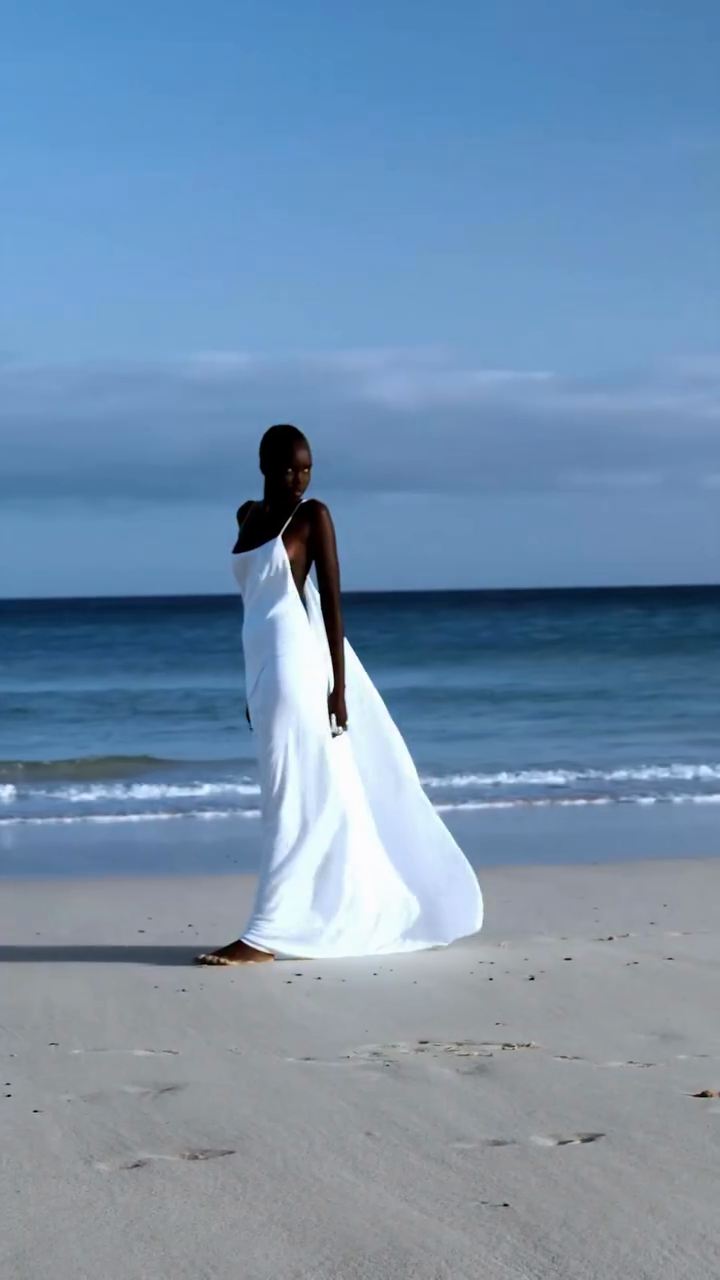 Ivory silk slip dress