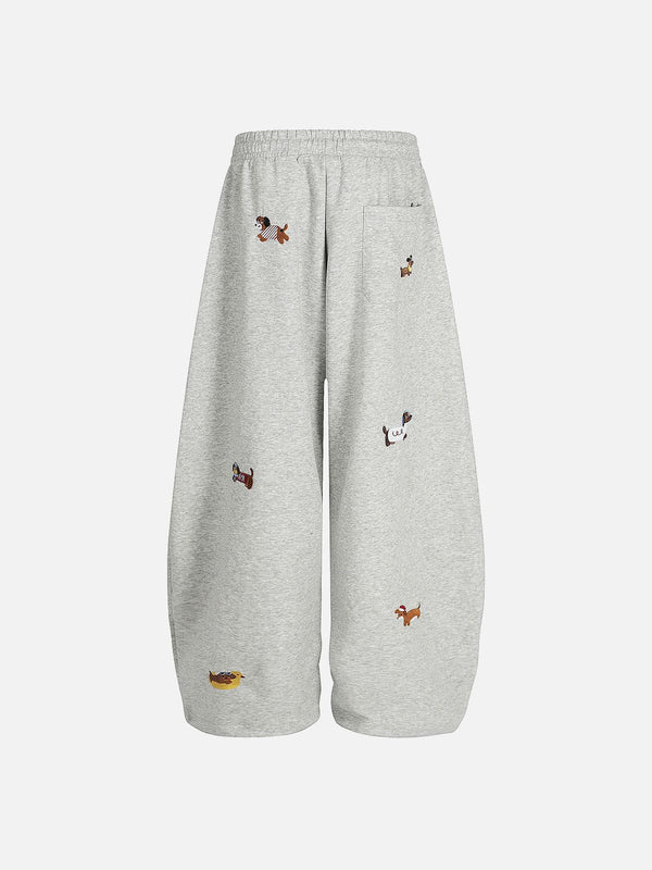Embroidery Puppy Baaggy Barrel Sweatpants