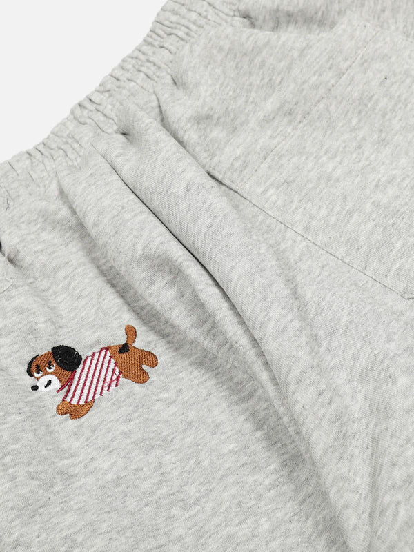 Embroidery Puppy Baaggy Barrel Sweatpants