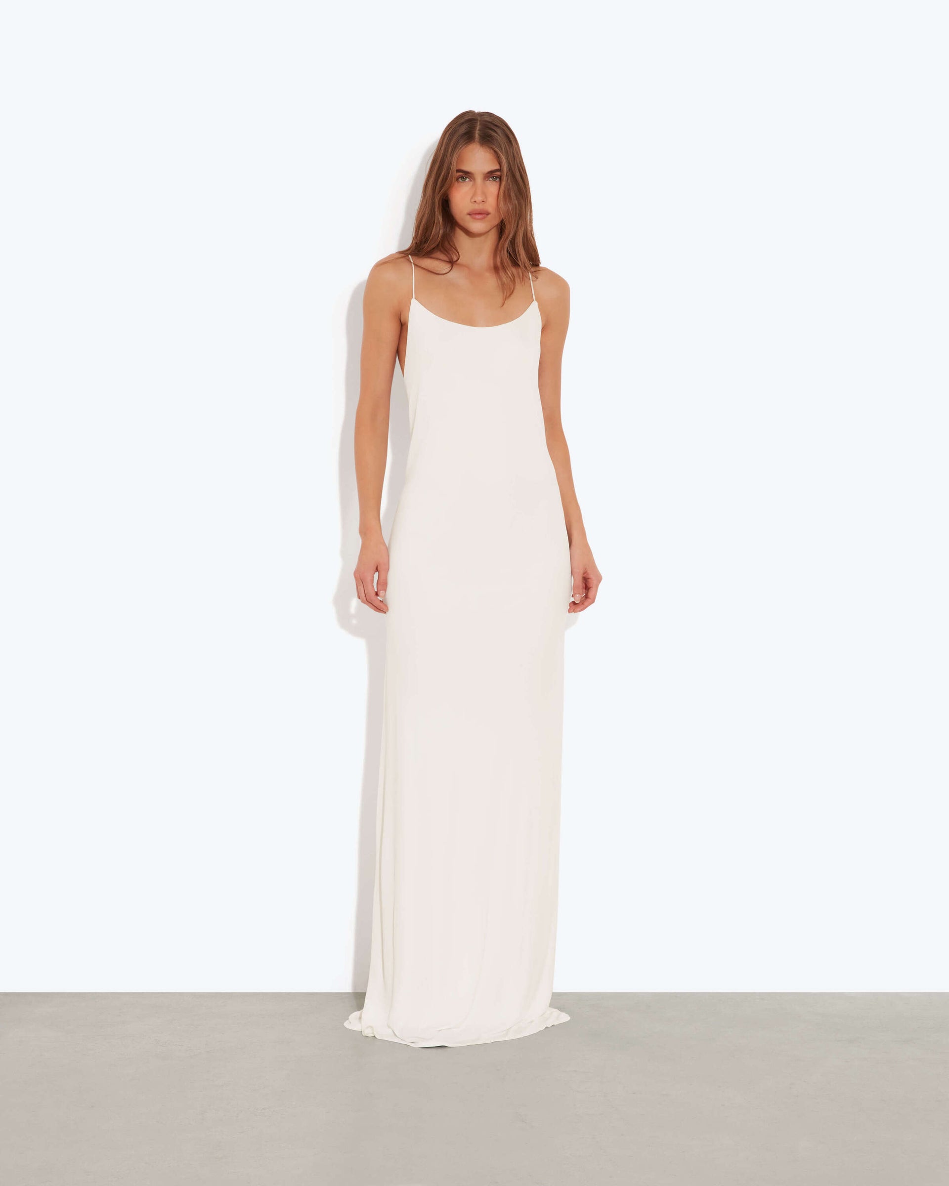 Ivory silk slip dress
