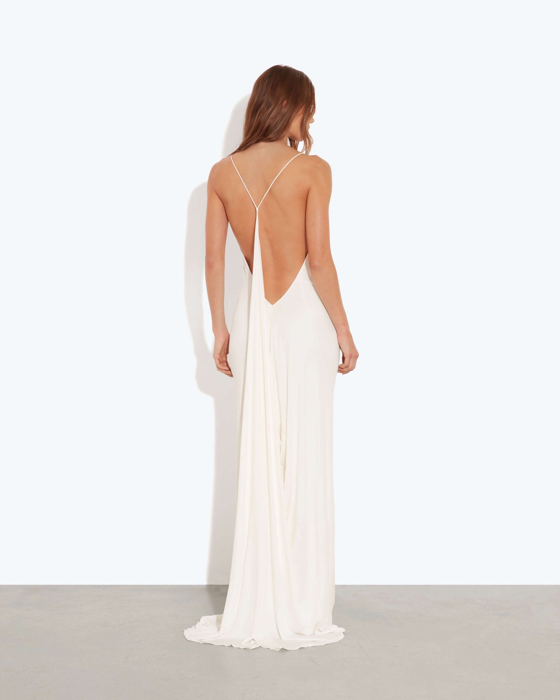 Ivory silk slip dress