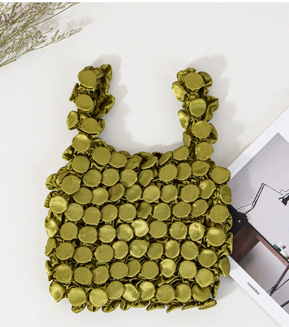 Stretchy Bubble Petal Pleat Handbag