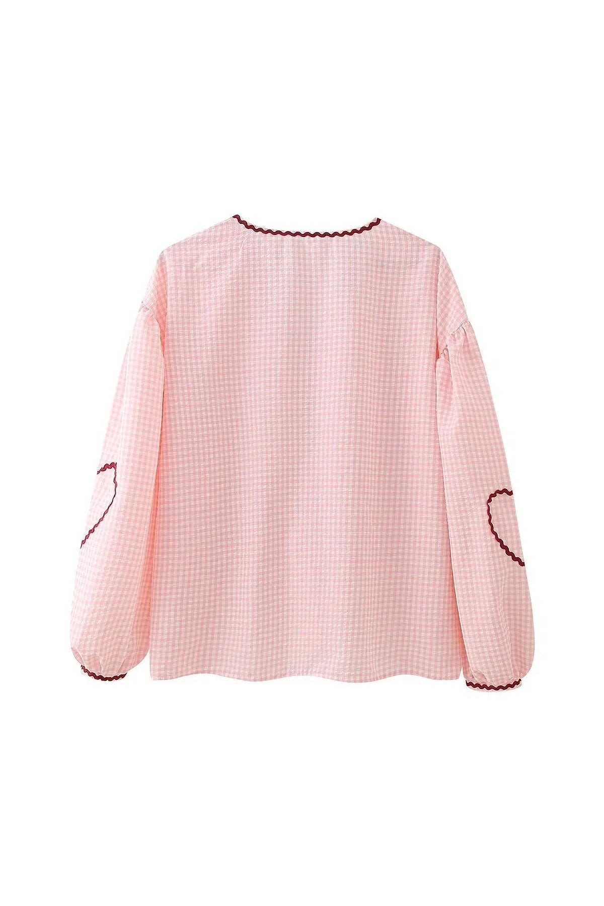 Hearts Long Sleeves Blouse-ROVOLE