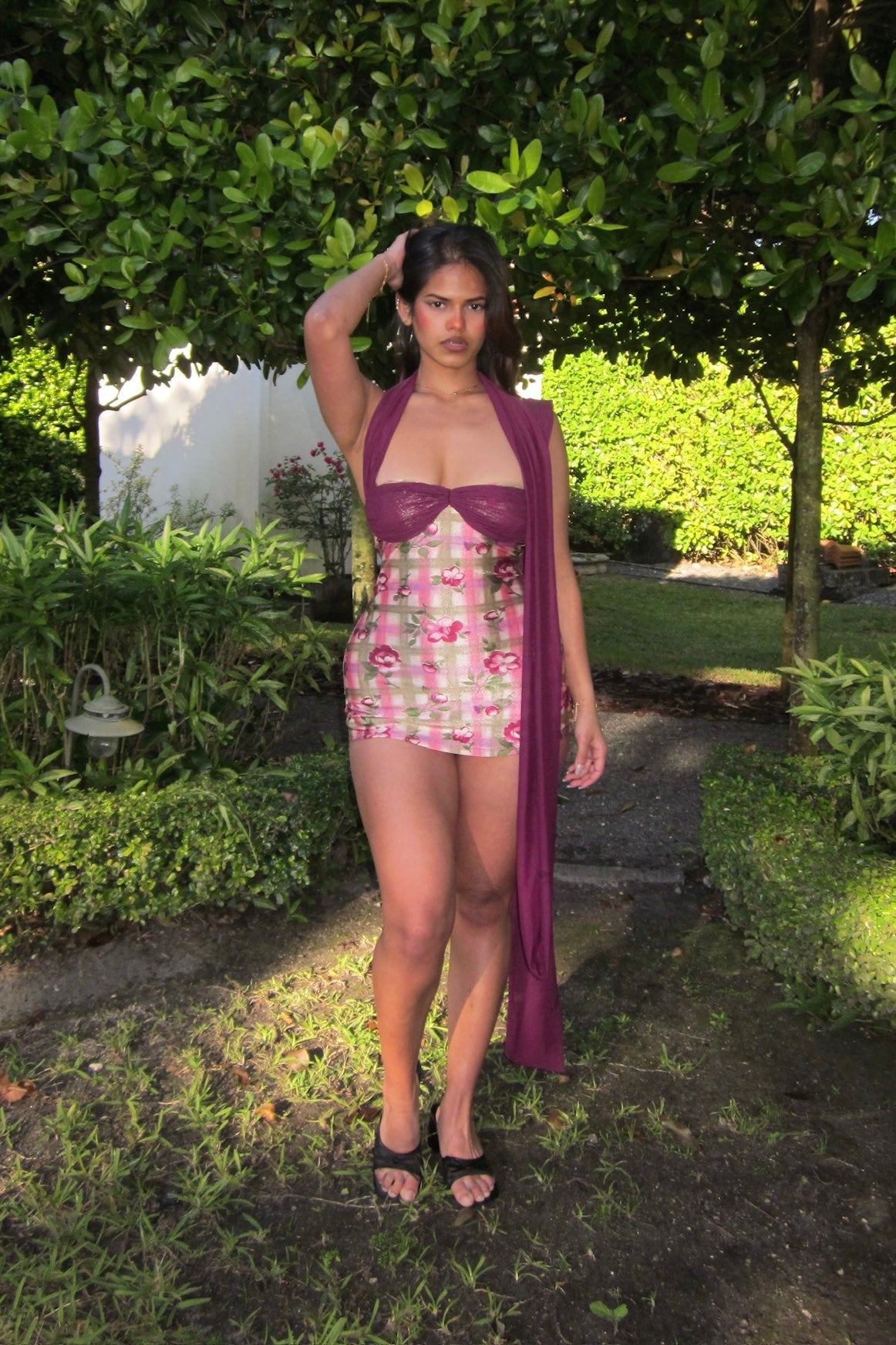 Plaid Dresskini Mini Dress with Built-In Romper