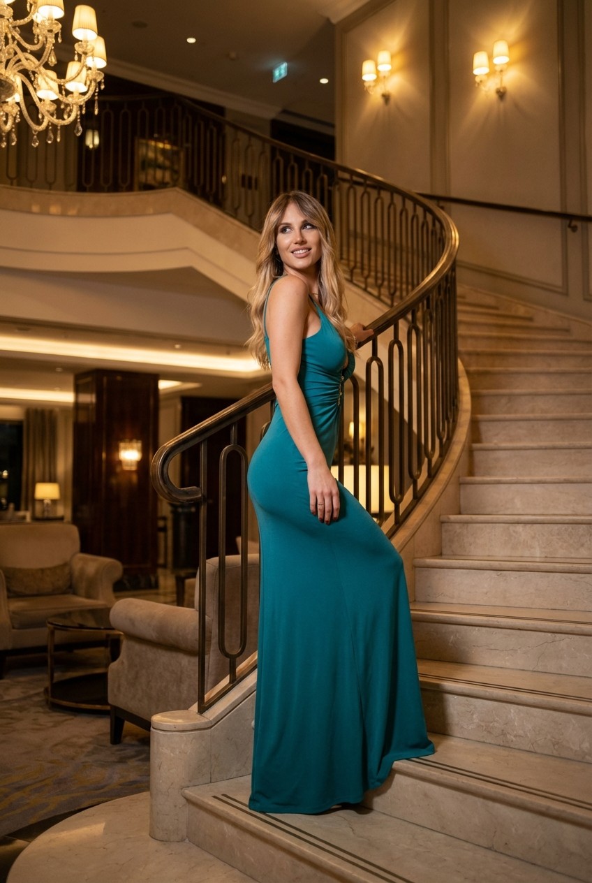 Blue suspender skirt