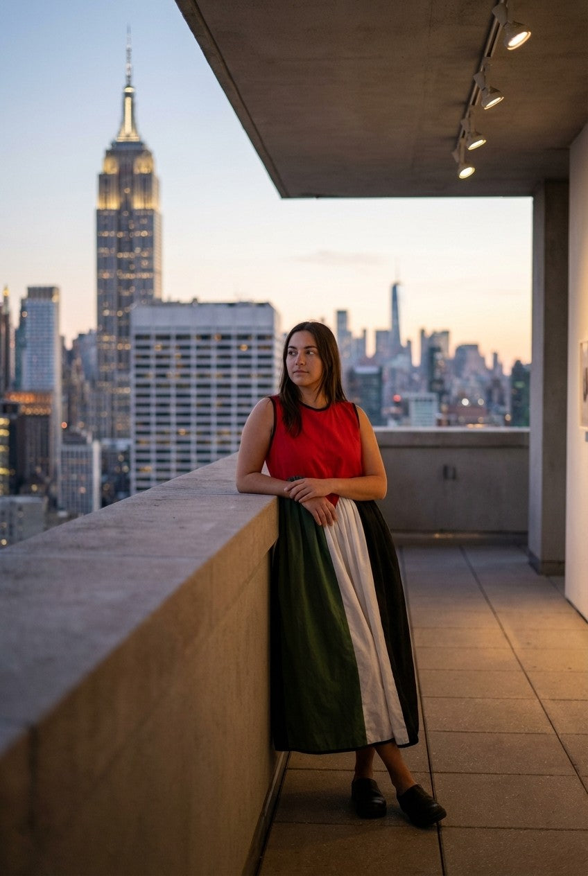 Lightweight Sleeveless Color Block Midi Dress