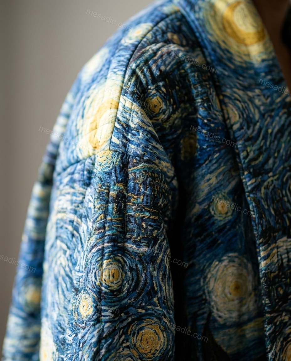Dark Blue Abstract Coat, close-up of abstract, by mesadic.com