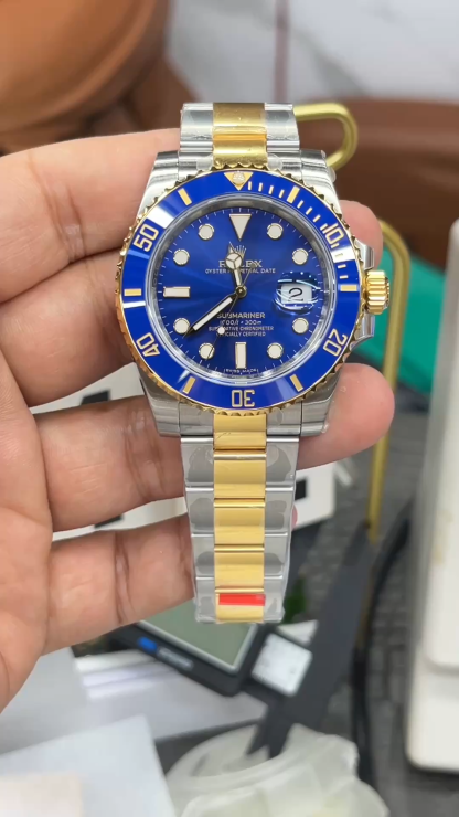 Rolex Submariner men's watch 40mm bicolor bule