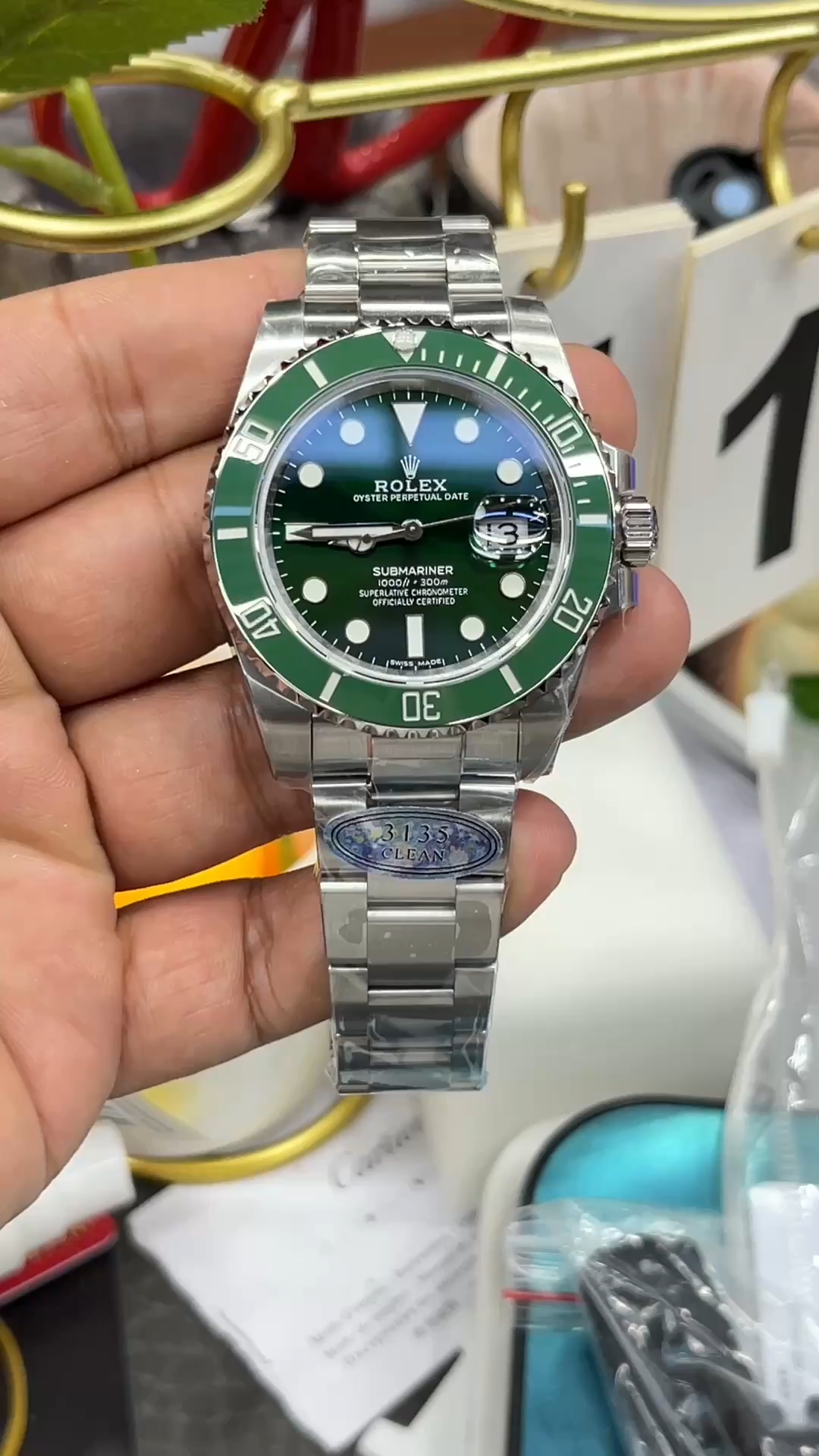 Rolex Submariner men's watch 401mm  green
