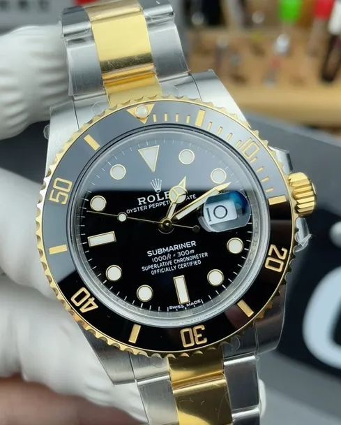 Rolex Submariner men's watch 40mm bicolor black