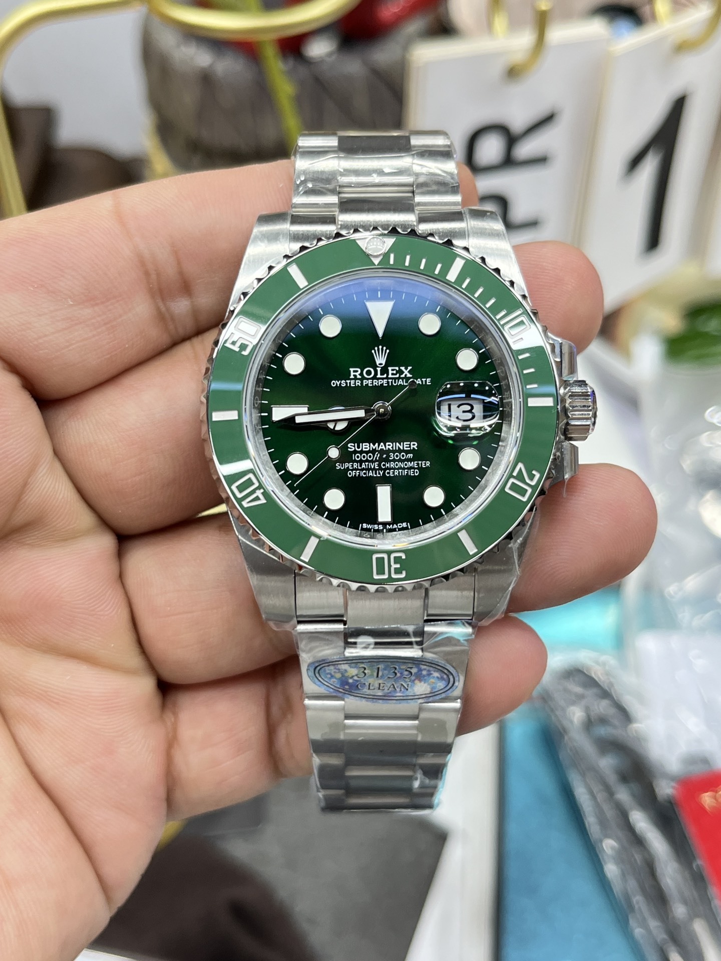 Rolex Submariner men's watch 401mm  green