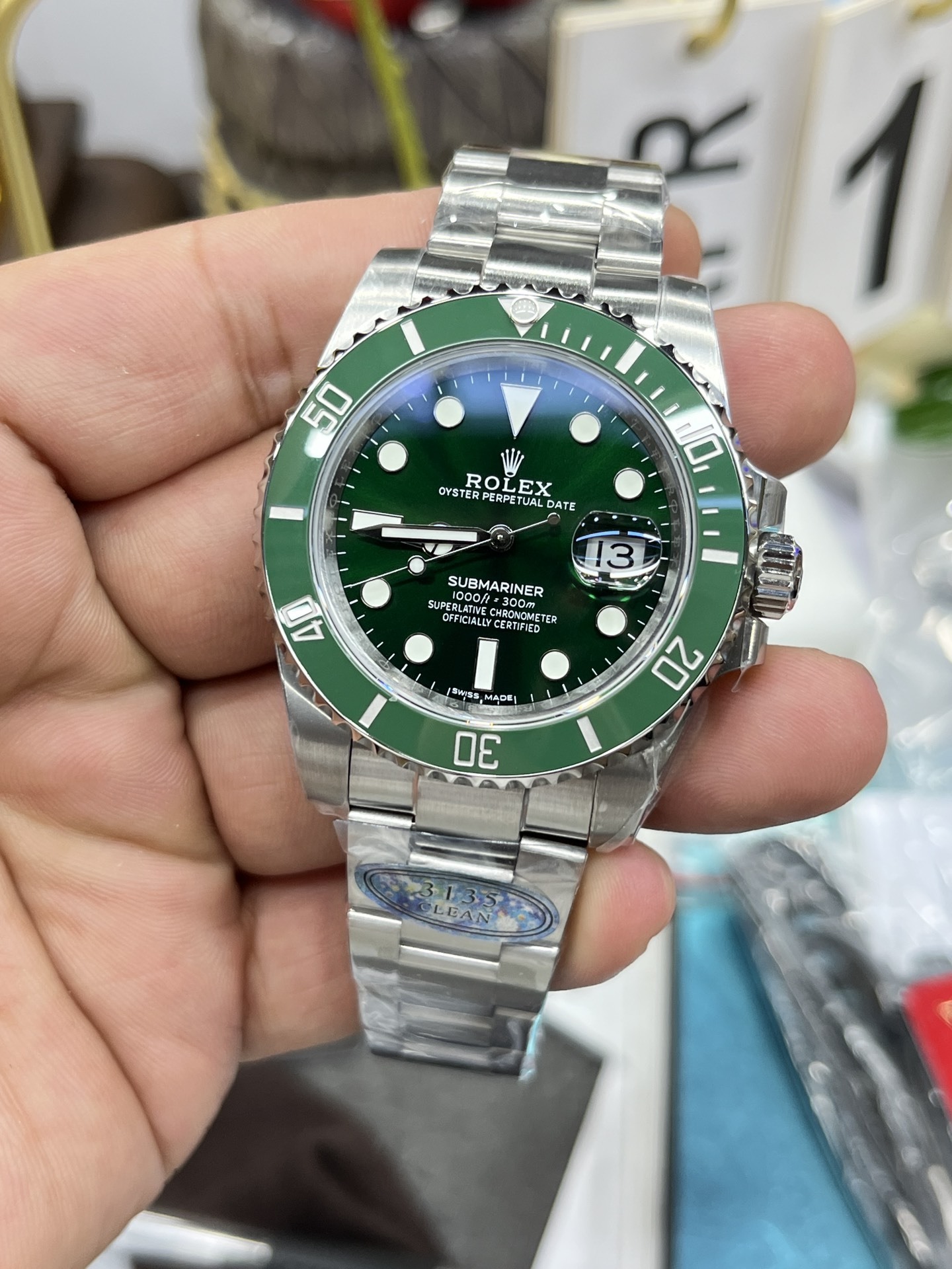 Rolex Submariner men's watch 401mm  green