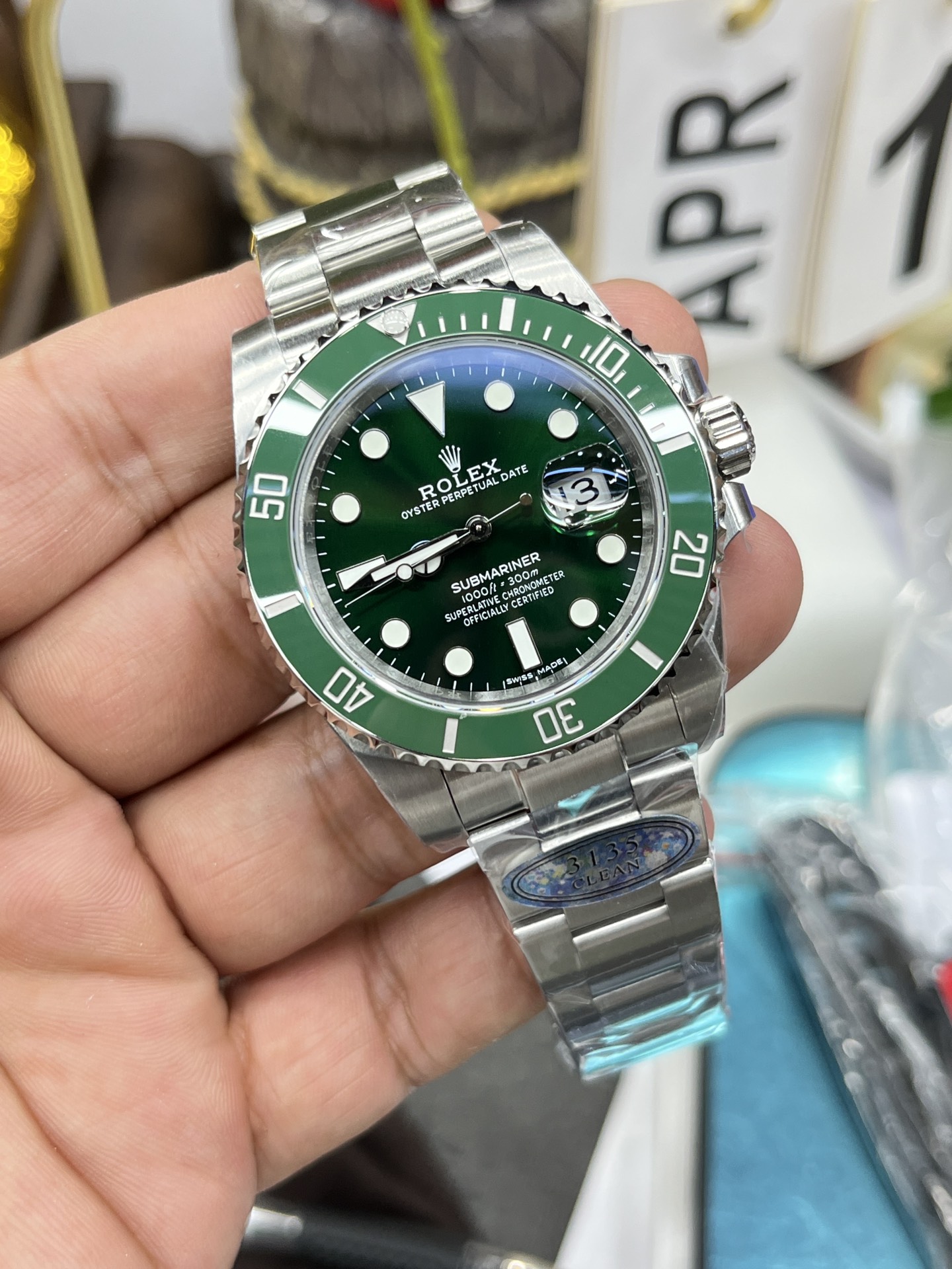 Rolex Submariner men's watch 401mm  green