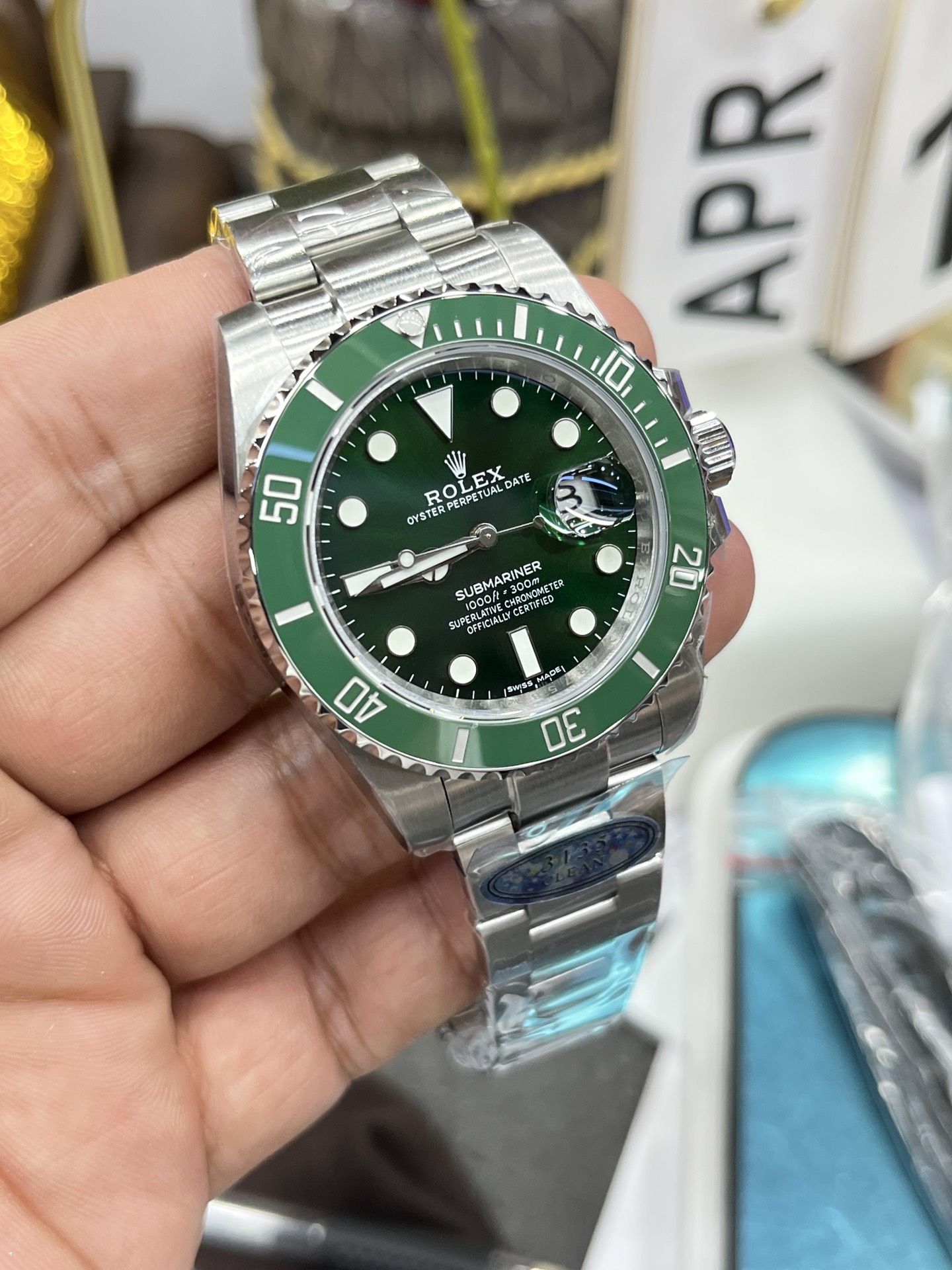 Rolex Submariner men's watch 401mm  green