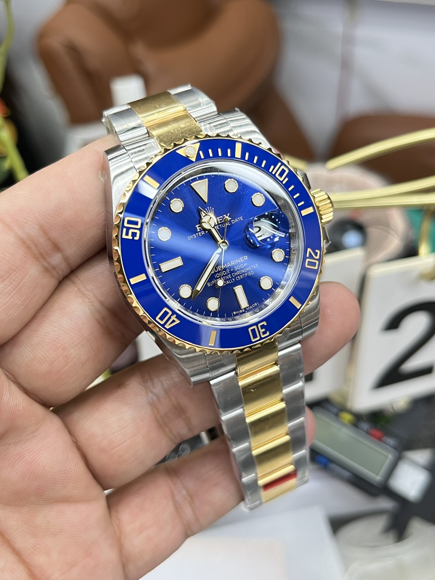 Rolex Submariner men's watch 40mm bicolor bule