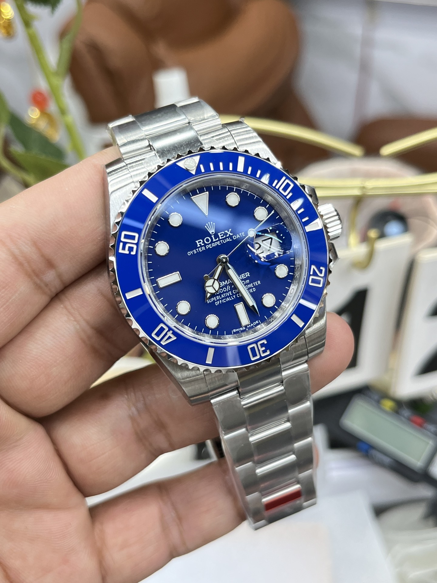 Rolex Submariner men's watch 40mm bule