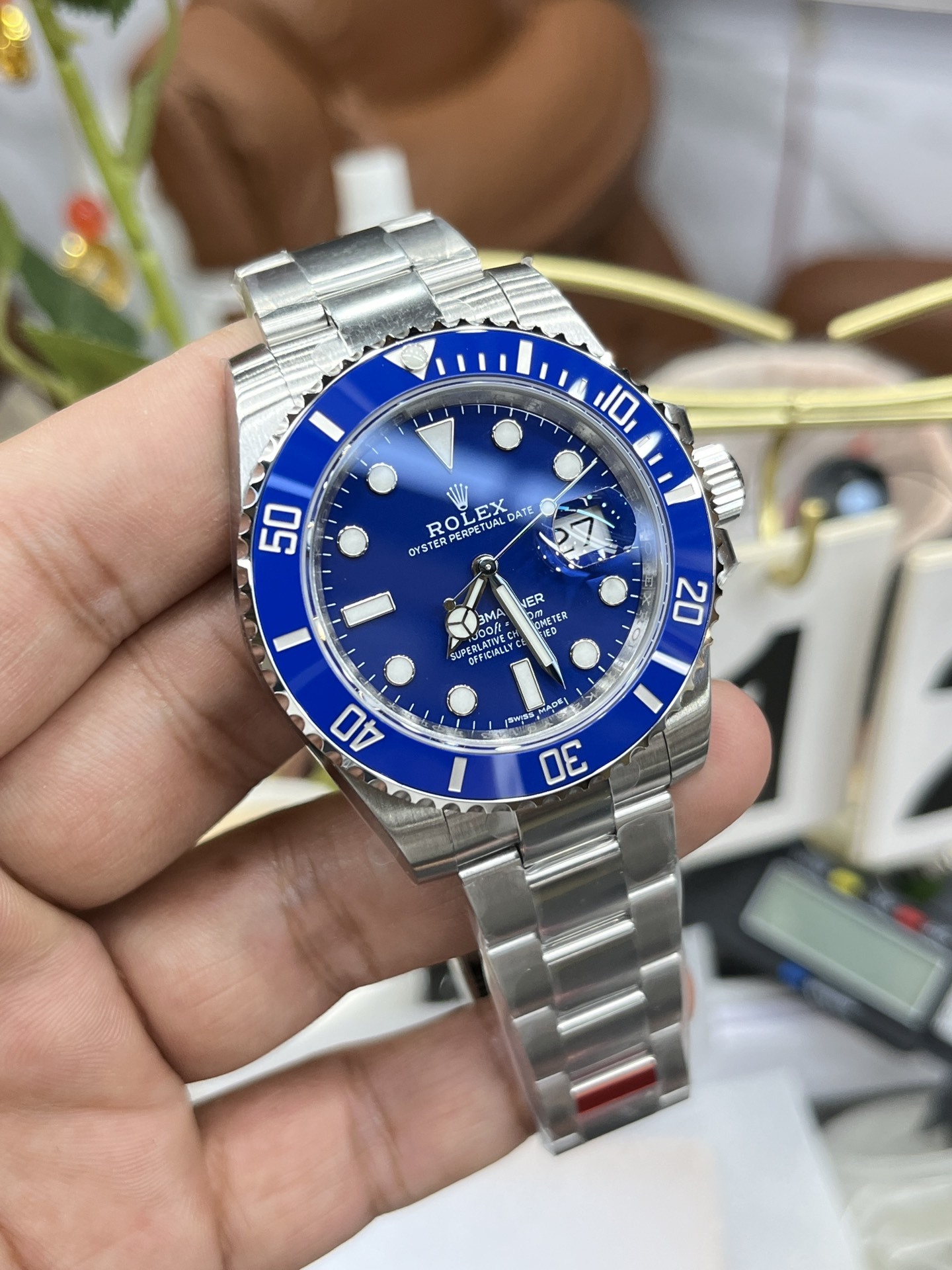 Rolex Submariner men's watch 40mm bule