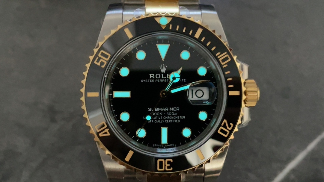 Rolex Submariner men's watch 40mm bicolor black