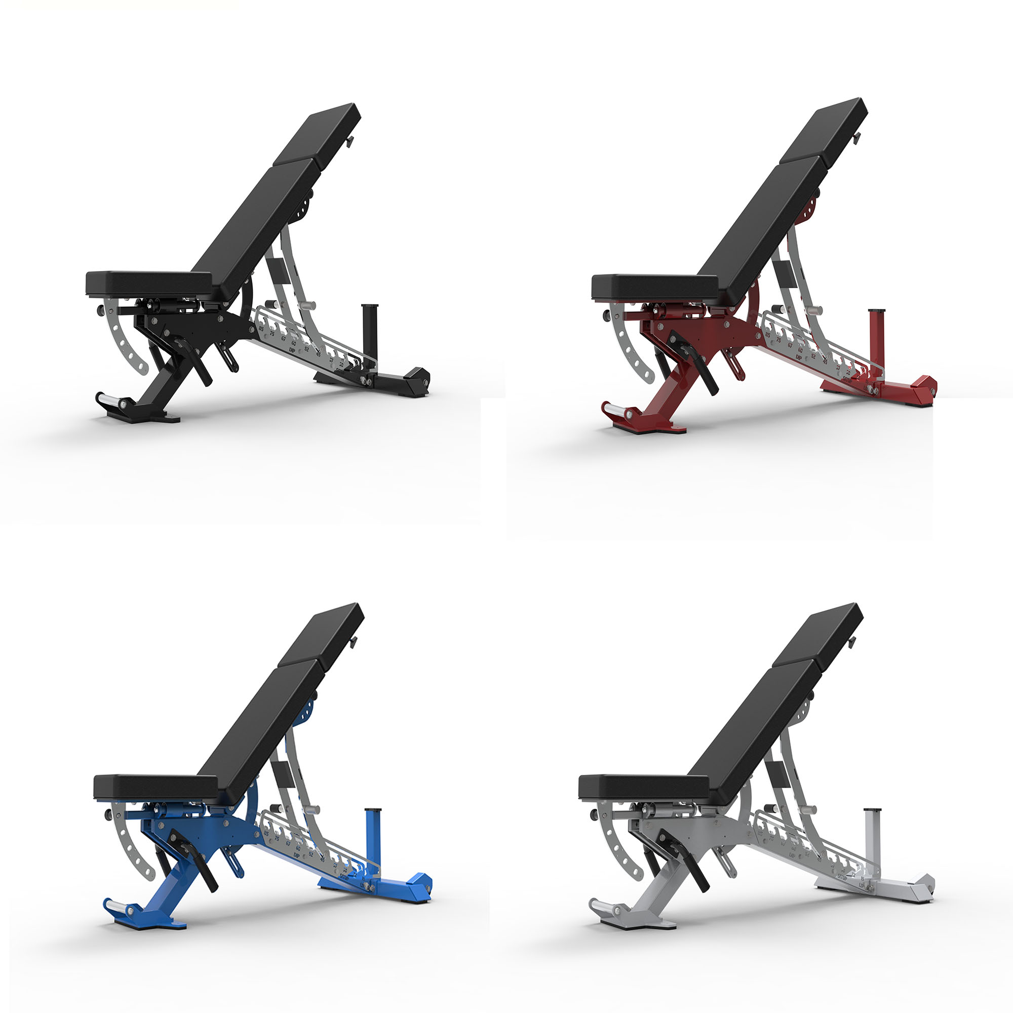 M9560 Adjustable Weight Bench - Heavy-duty ergonomic design with extended head and neck protection, spinal support, suitable for bench pressing