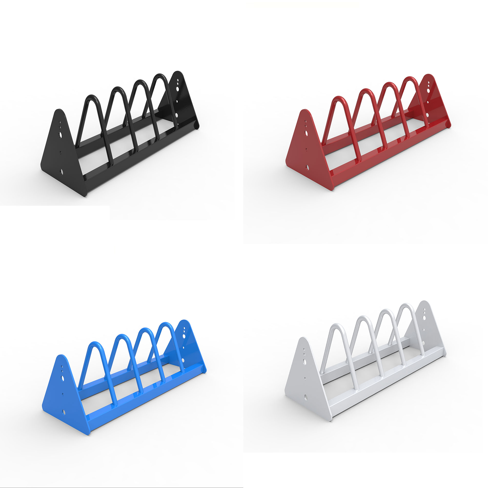 BR1035-4 Metal Gym Fitness Accessory Bumper Weight Plate Storage Rack