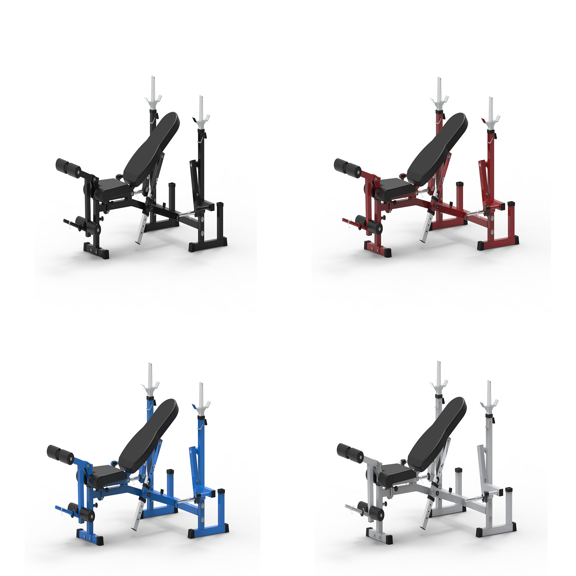 P0101A Adjustable Multifunction Press Home Gym Free Weight Lifting Bench Set Dumbbell Adjustable Weight Lifting Bench
