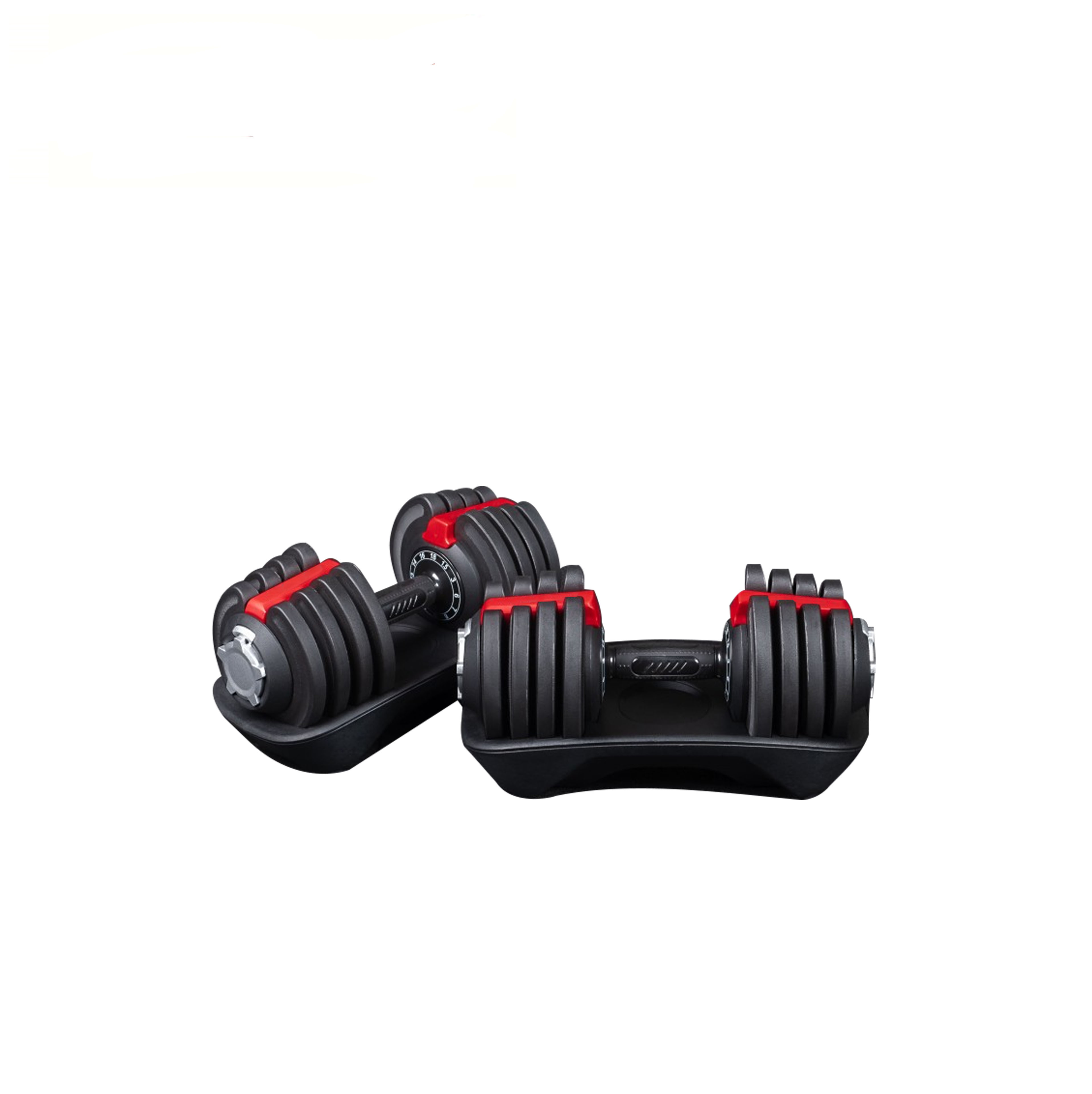 BEAD002 Elite Adjustable Dumbbells 1.5-18kg Red