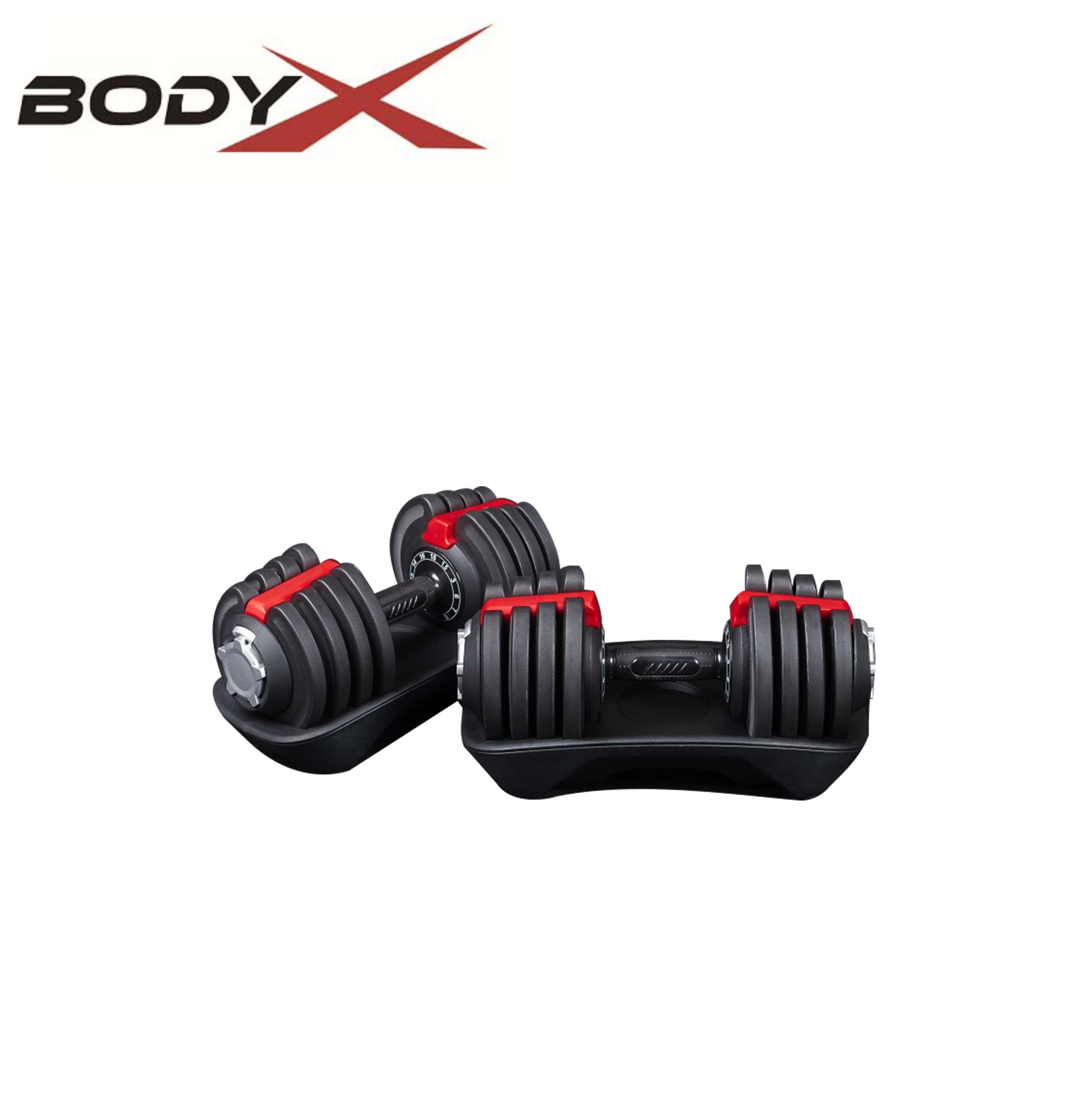 BEAD002 Elite Adjustable Dumbbells 1.5-18kg Red