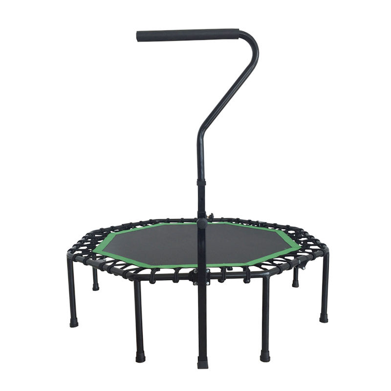 WTF043 50inch Octagon 4-way Foldable Fitness Exercise Commercial Adult Trampoline Jumping Bed with Safety Handrail