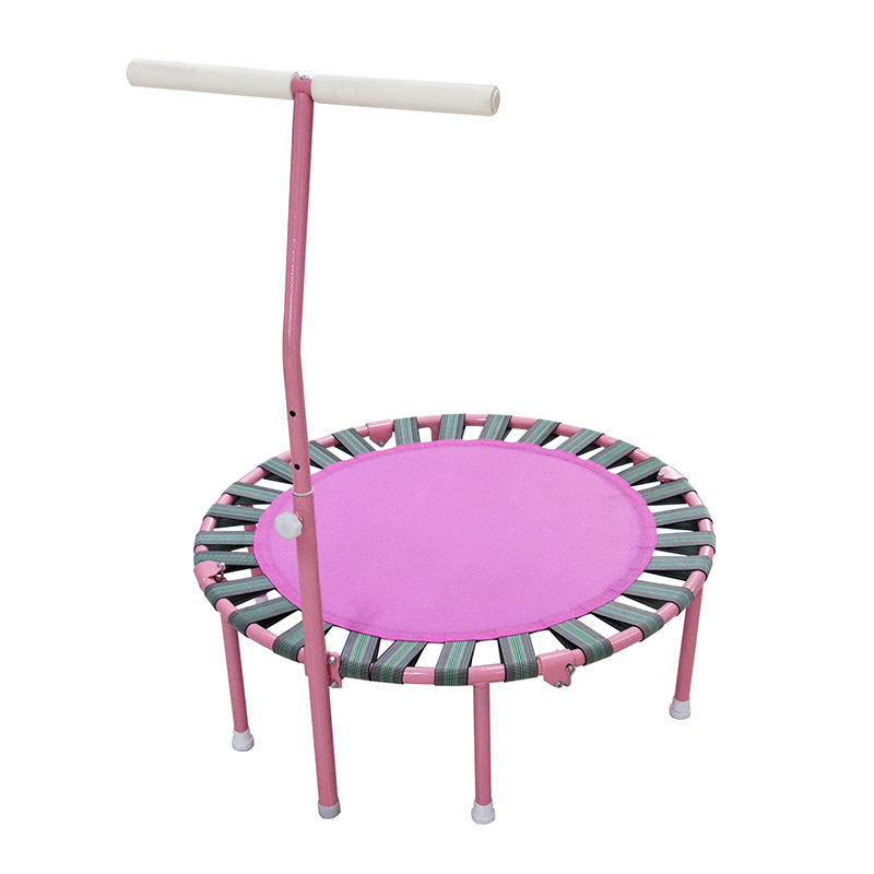 WTF021 Indoor Cheap Kids Colorful 36 Inch Mini Exercise Fitness Elastic Rope Springless Trampoline with Handrail Handle for Kids