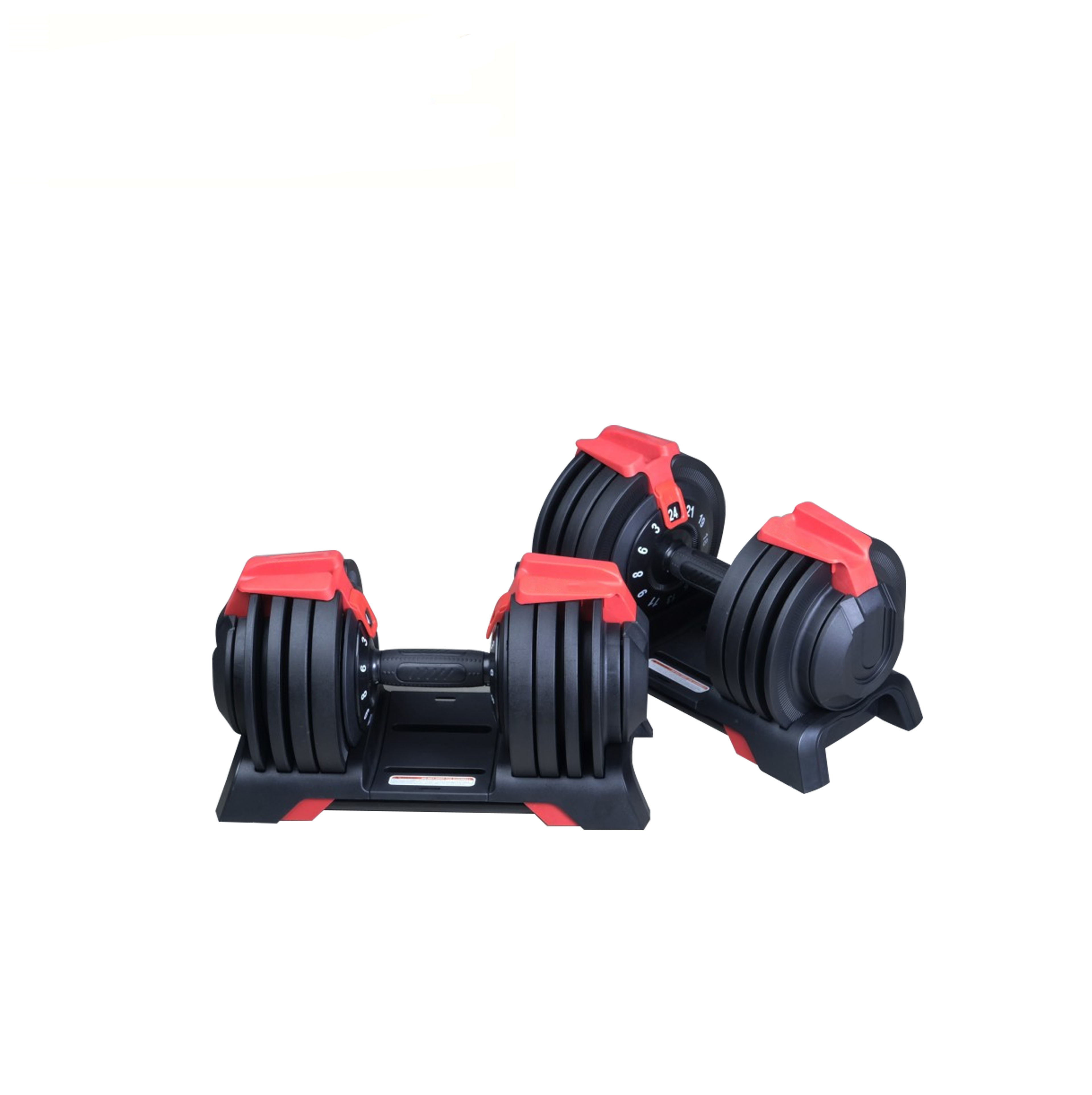 BEAD003 Elite Adjustable Dumbbells 3-24kg Red (pair)