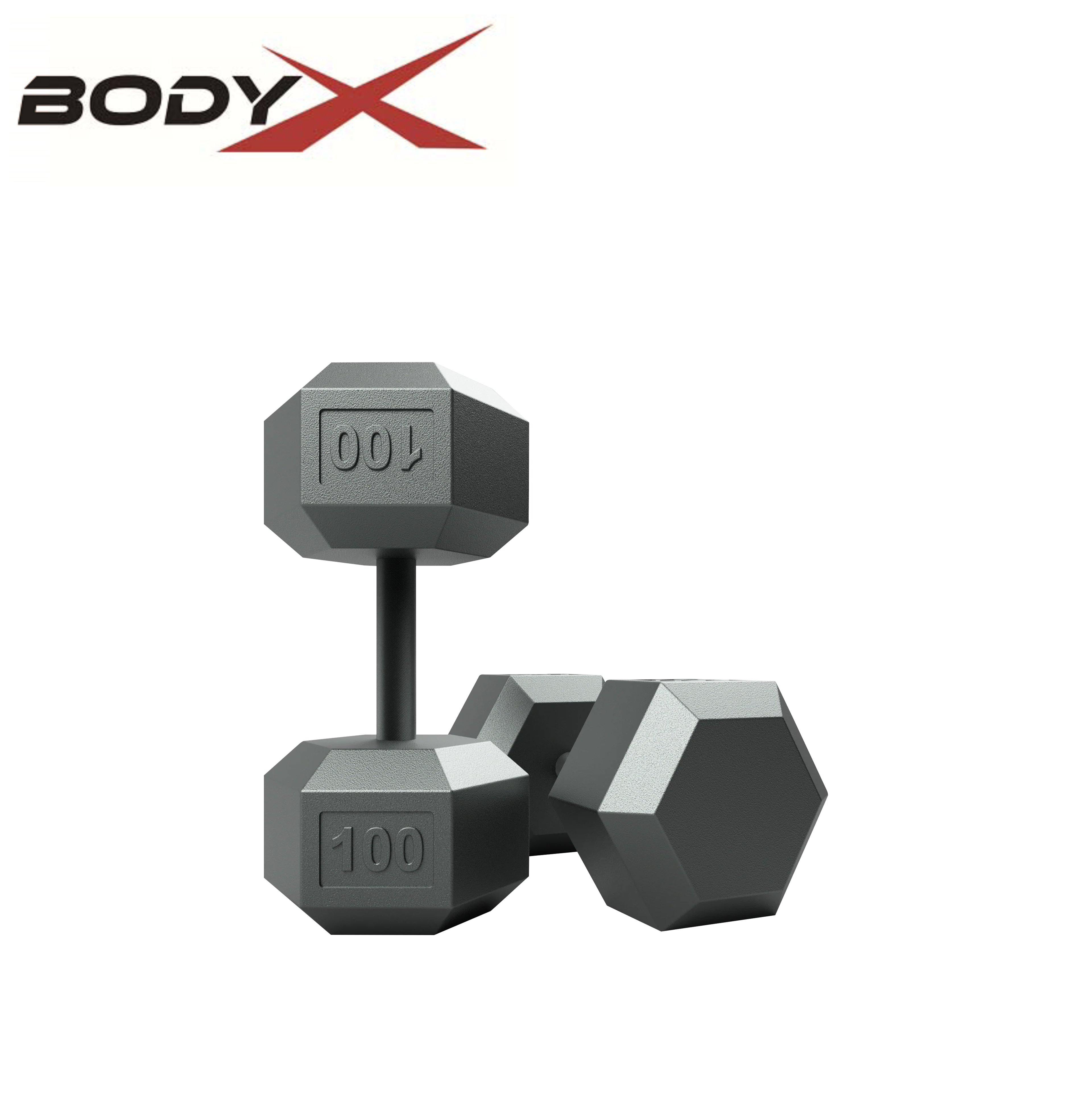 BIDH140 Commercial Hexagon Dumbbells Set 5lb to 100lb Gym Equipment Free Weights Rubber Coated Cast Iron Hex Dumbbells