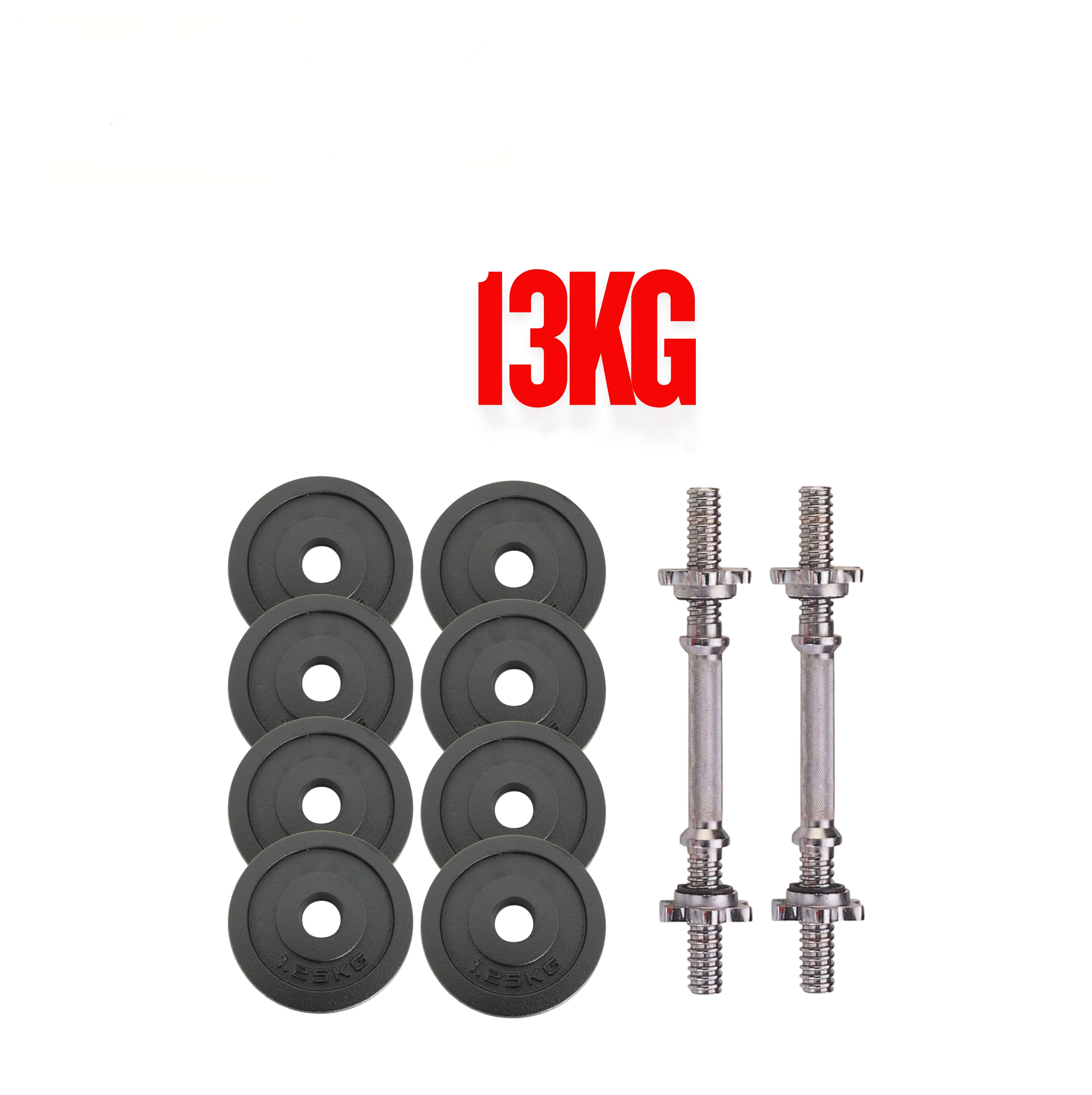 BYW104 Fitness 13 KG Cast Iron 14" Spinlock Dumbbell Set