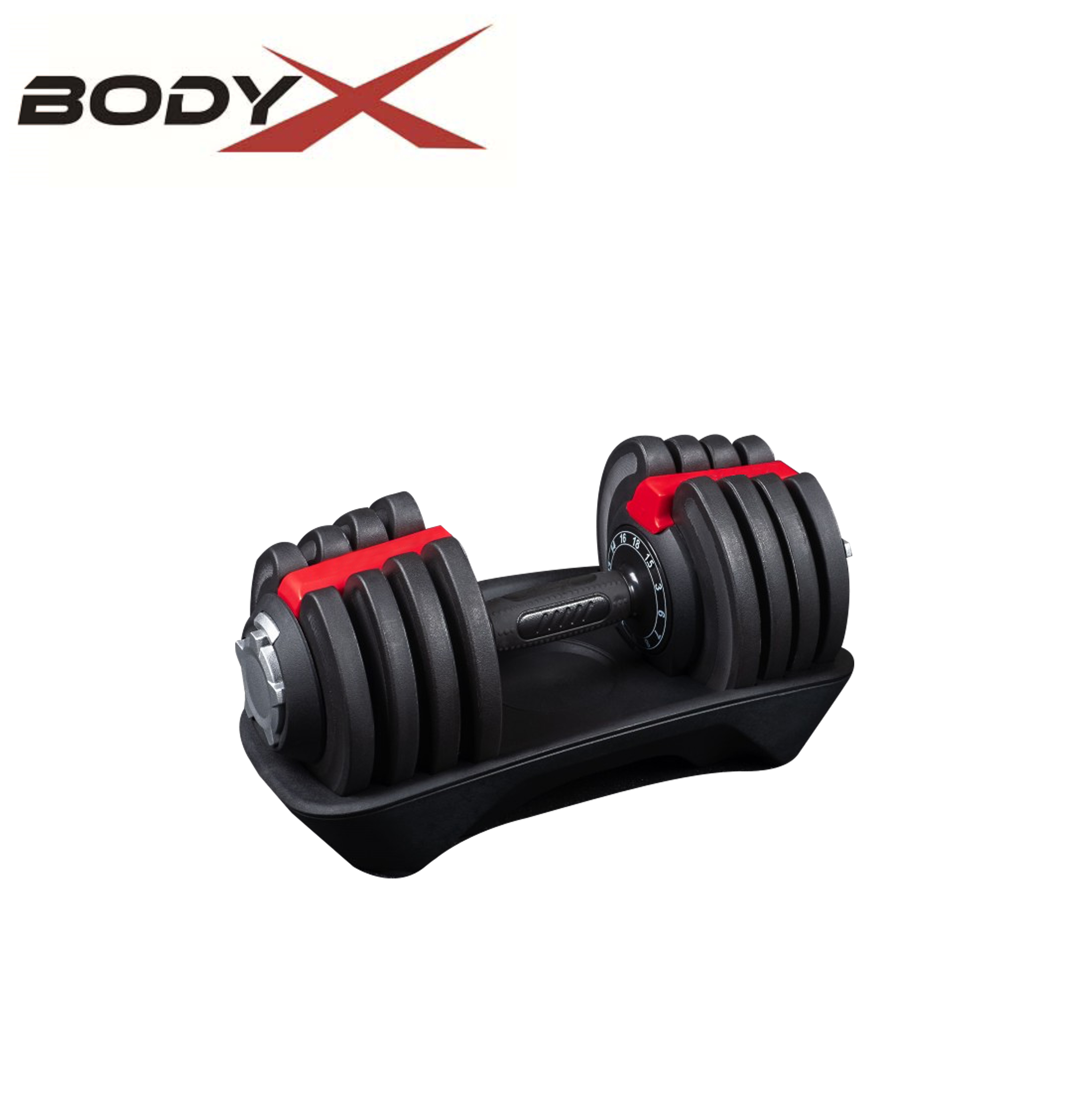 BEAD002 Elite Adjustable Dumbbells 1.5-18kg Red