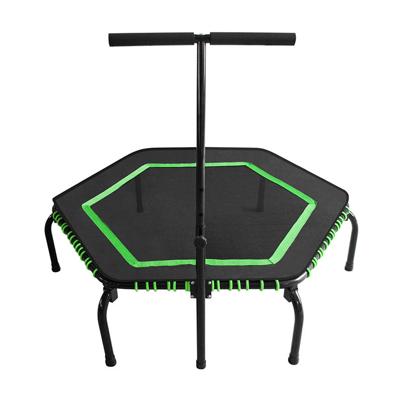 WTF060 Indoor Trampoline with Adjustable Handle Bar Fitness Trampoline Bungee Rebounder Jumping Workout