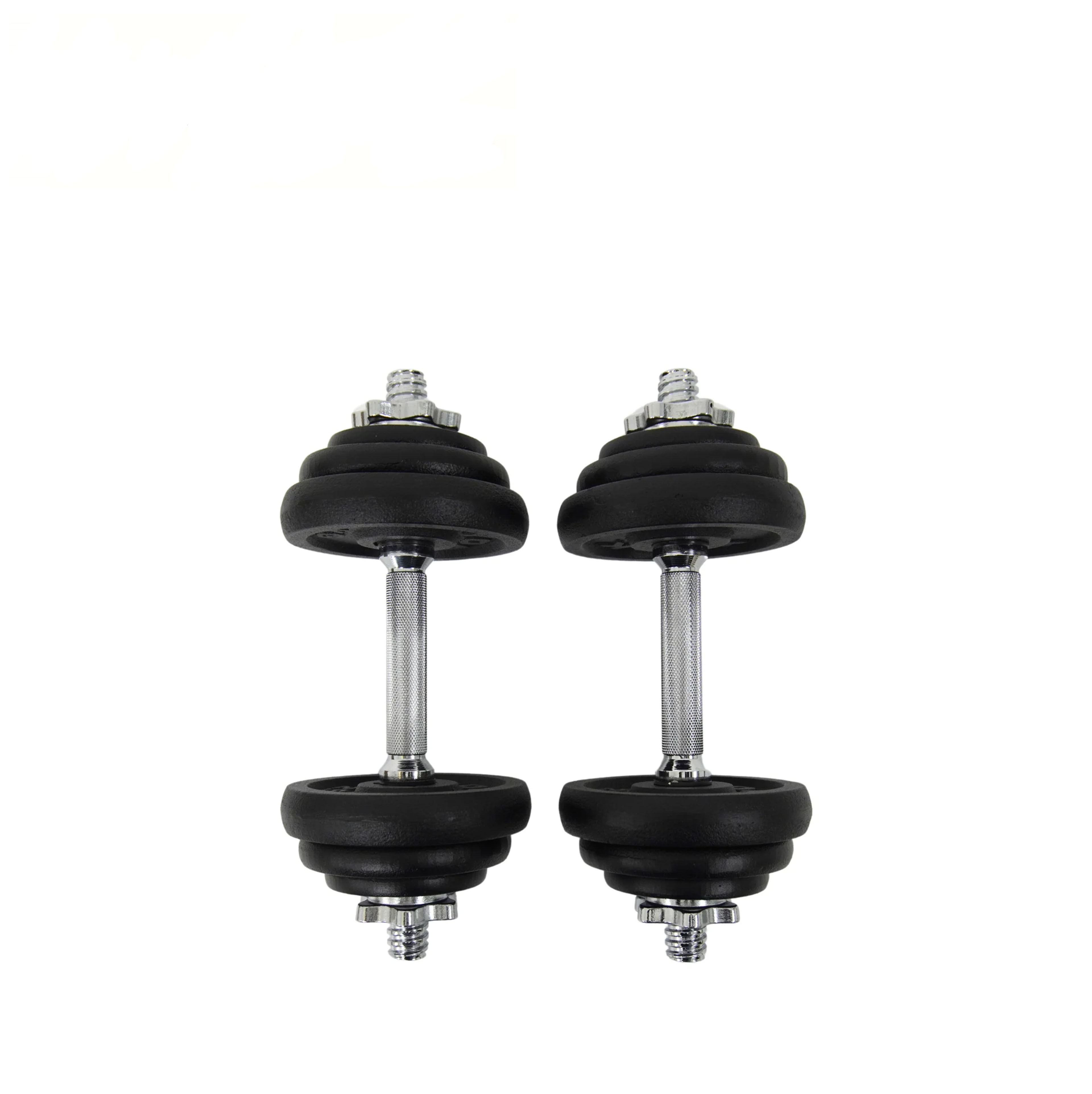 B2429 Fitness 20kg Black Cast Iron Dumbbell Set and Case