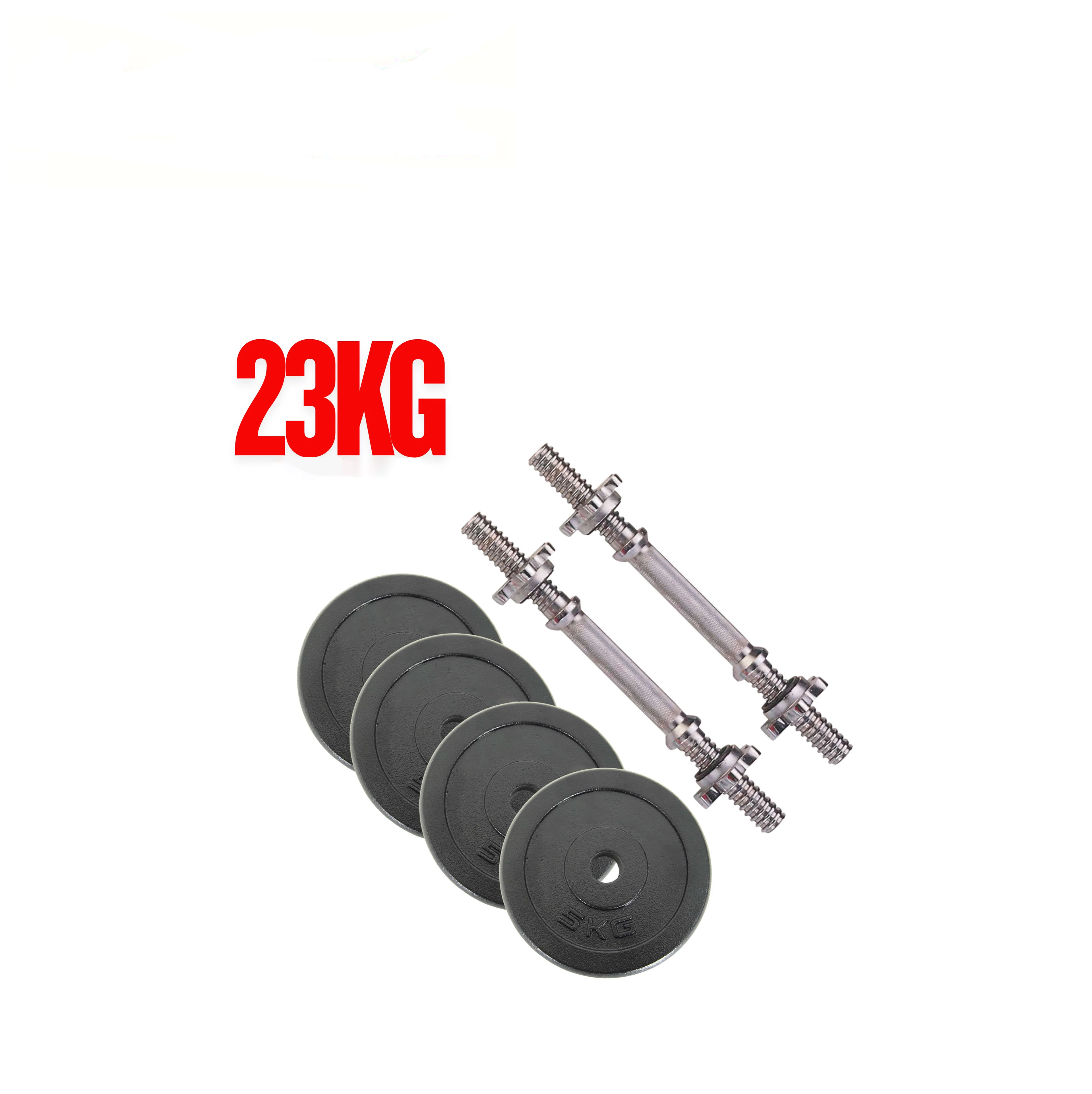 BYW103 Fitness 23 KG Cast Iron 14" Spinlock Dumbbell Set