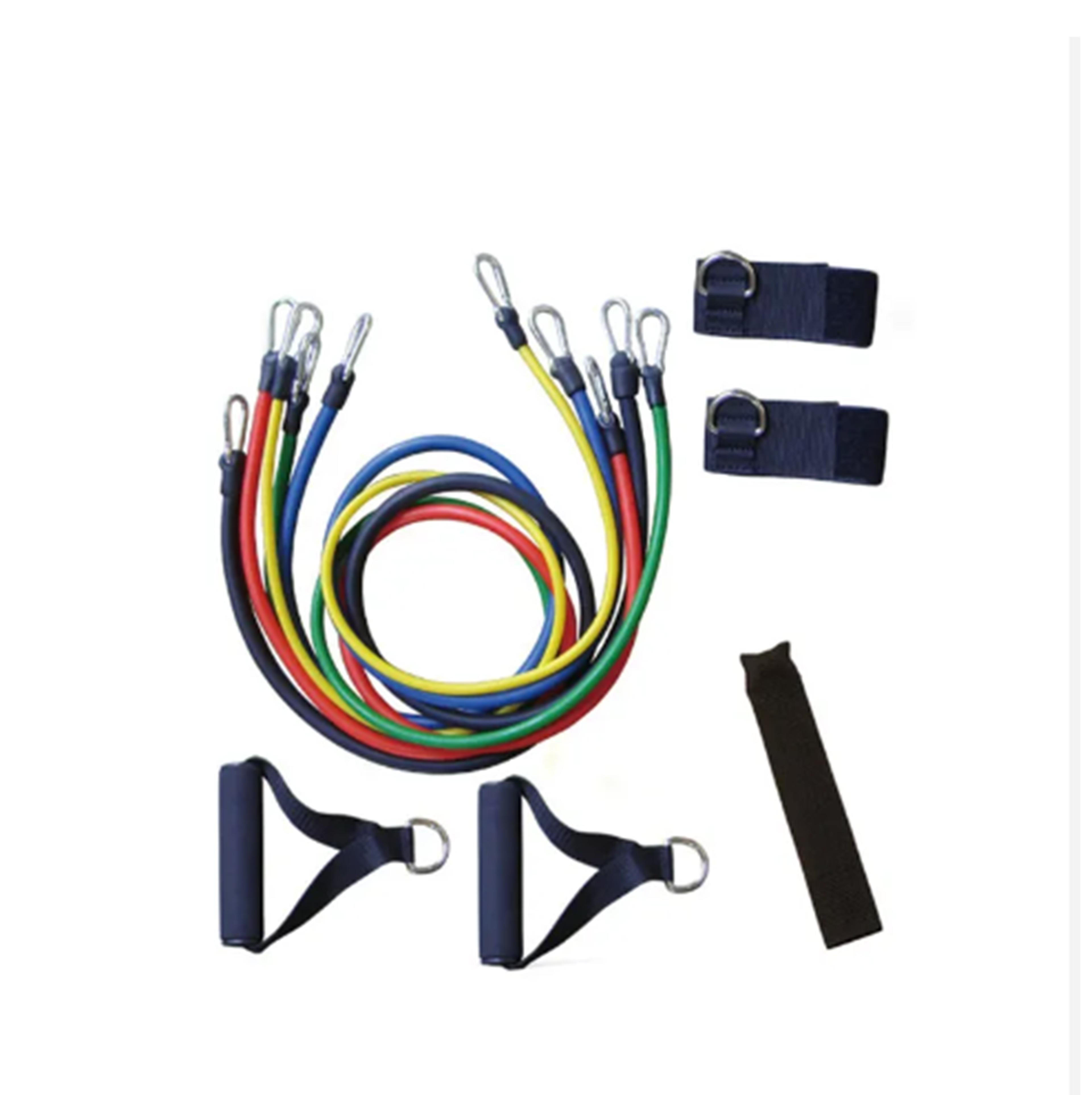 BR607 11pcs TPE Latex-Free  Elastic Heavy Duty Resistance Tube Bands Set for Gym Fitness Workout